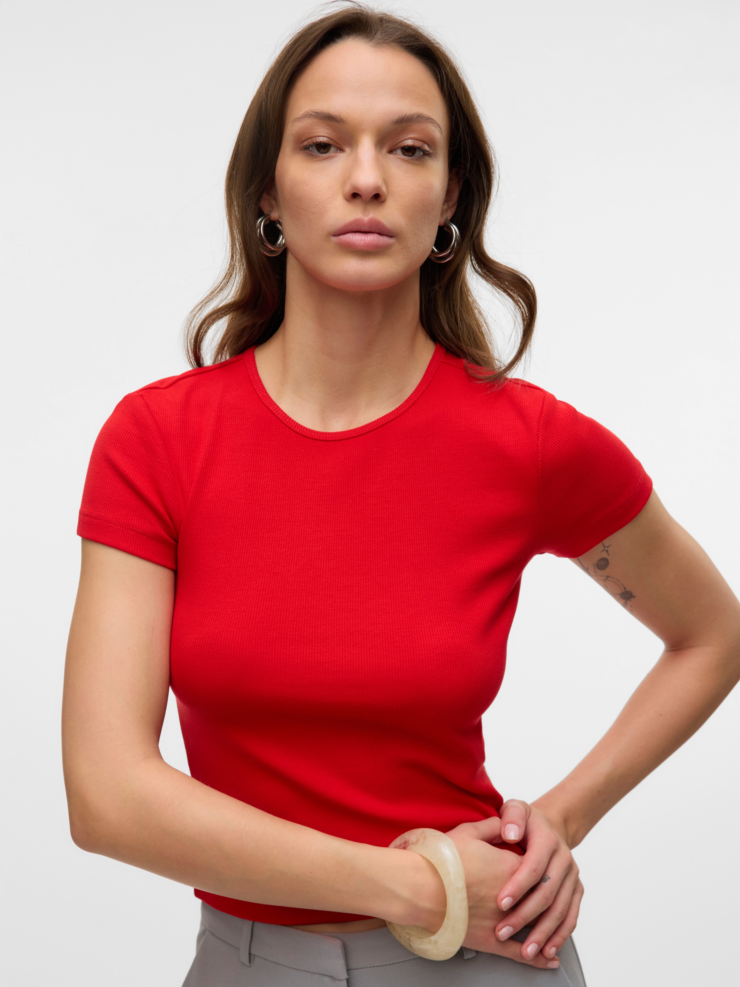 Vero Moda Rundhalsshirt »VMCHLOE SS SHORT TOP JRS NOOS«