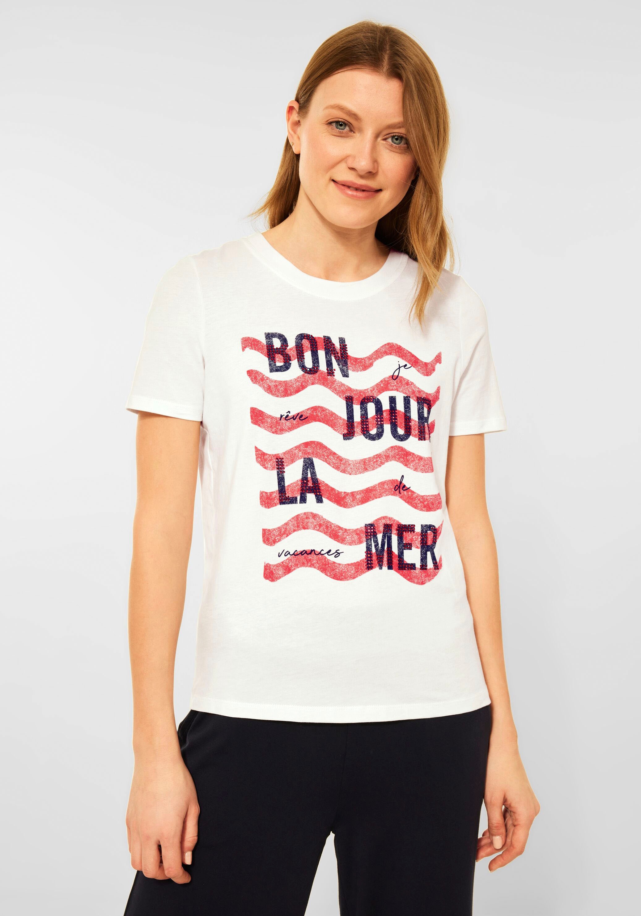 Cecil Kurzarmshirt, mit Wellenprint