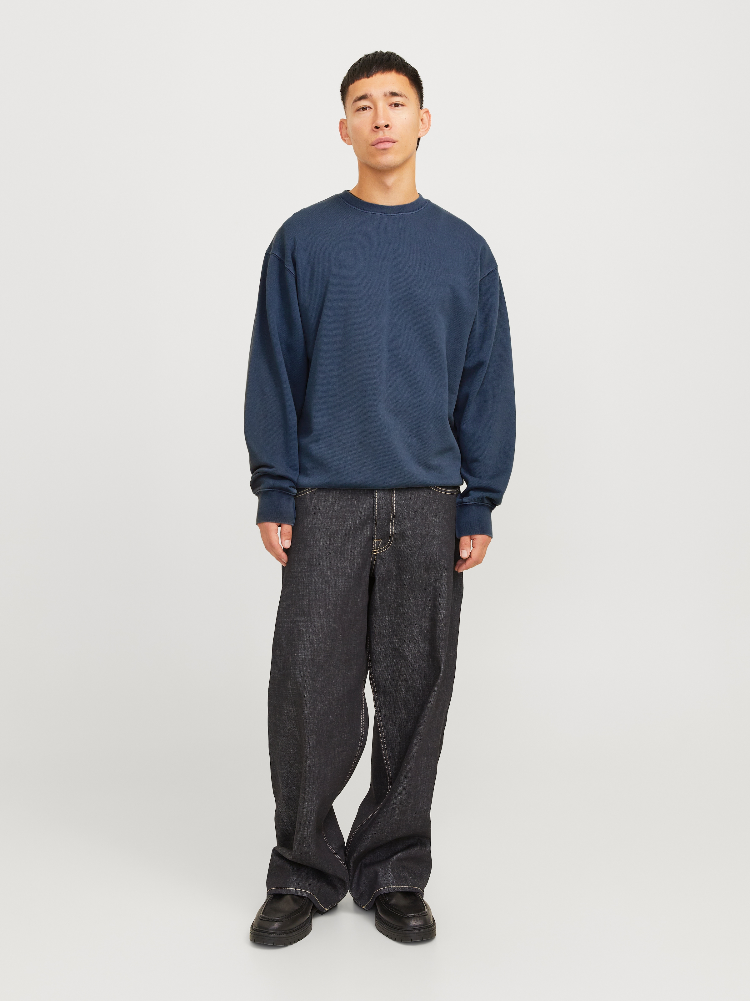 Jack & Jones Sweatshirt »JJECHARGE FADED SWEAT CREW NECK NOOS«, mit Rippbündchen