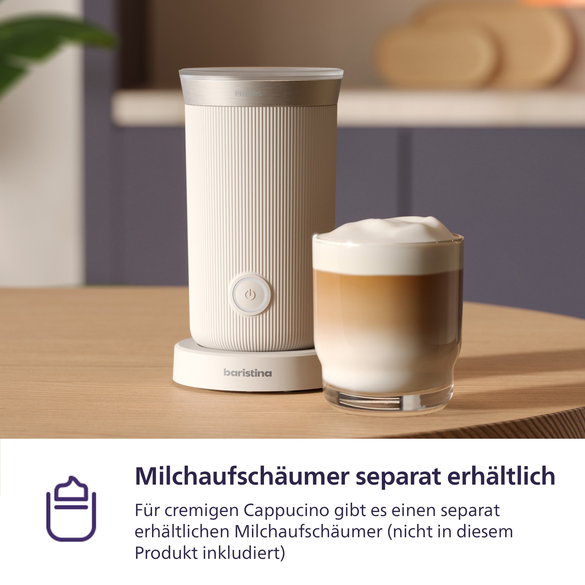 PHILIPS baristina Espressomaschine »mit Bean swap BAR320/00 mit Mahlwerk für ganze Bohnen«, Dualer Bohnenbehälter, Naturweiß​