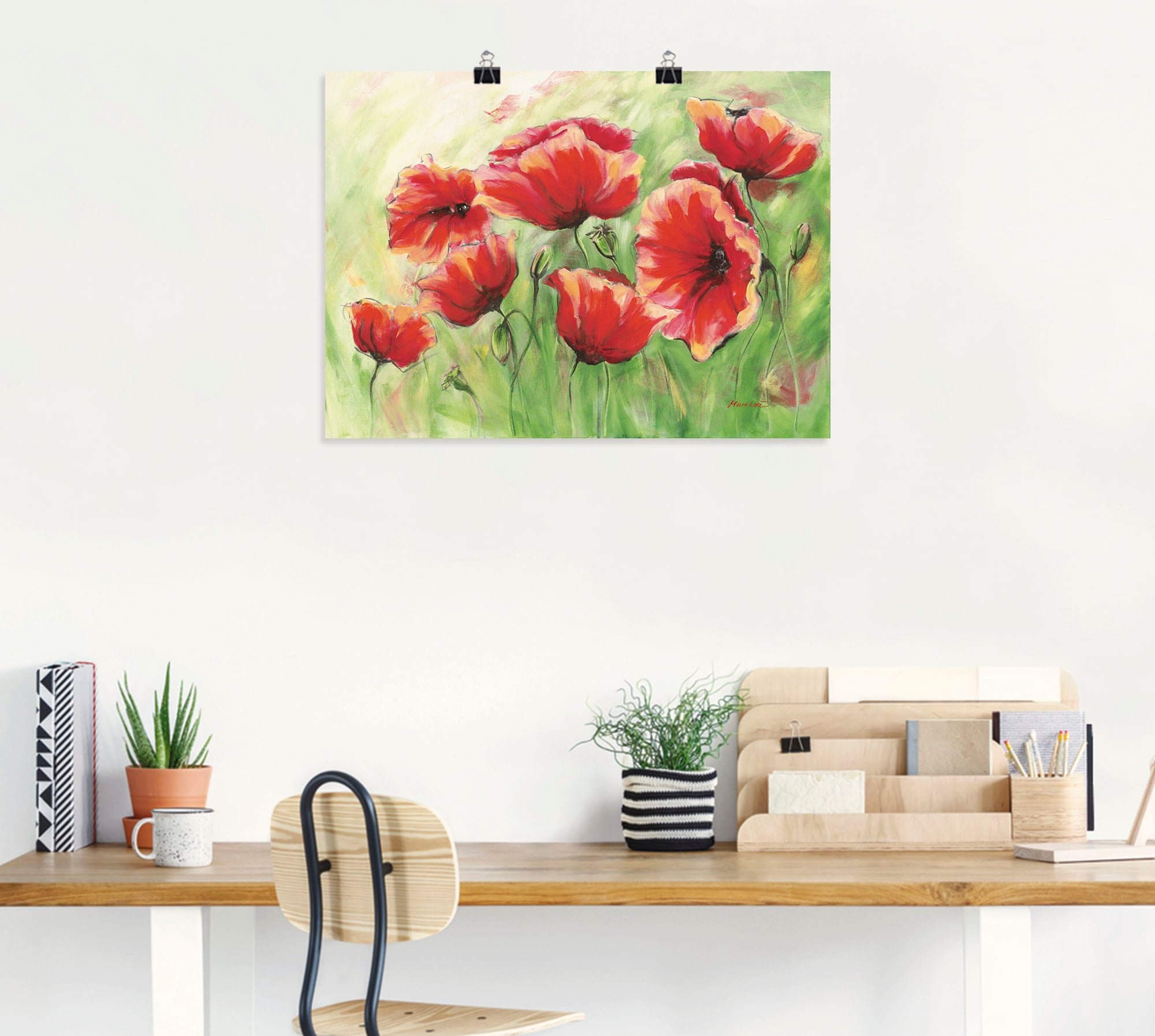 Artland Wandbild »Rote Mohnblumen II« Blumen 1 Stk. tlg. als Leinwandbild, Poster in verschied. Größen