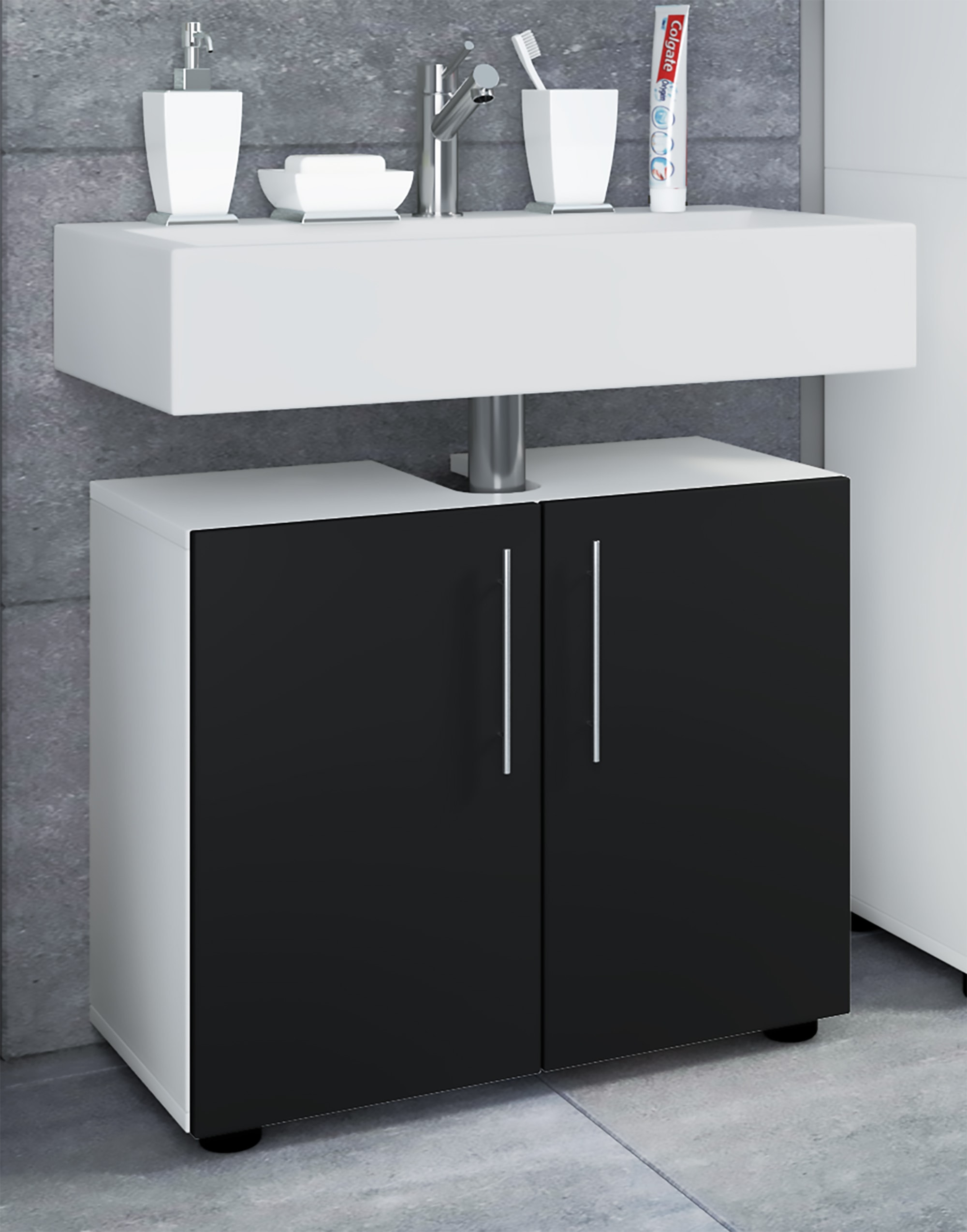 VCM Waschbeckenschrank »Holz Badmöbel Badunterschrank Flandu ll Drehtüren« 1 Stk. tlg.