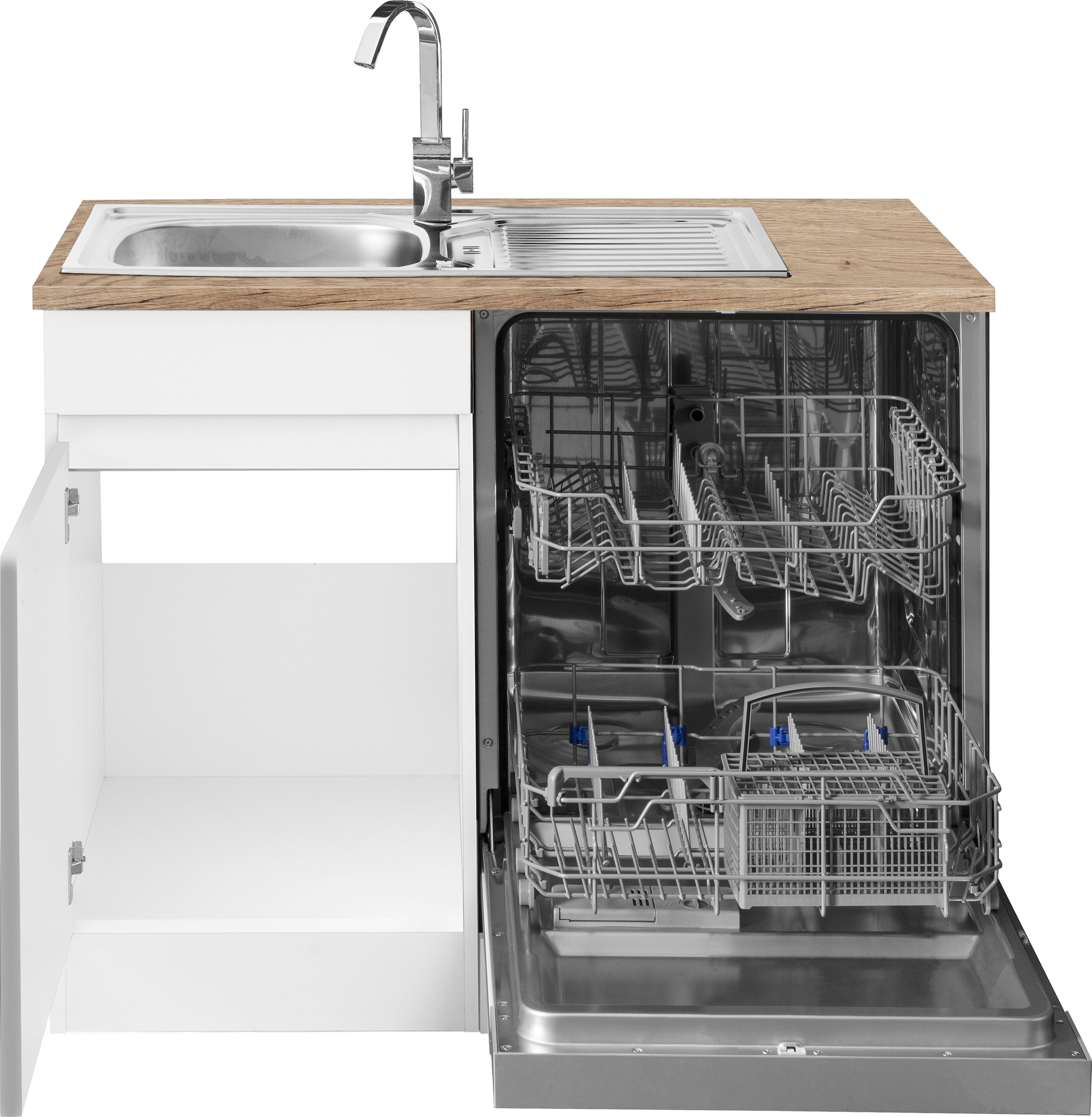 OPTIFIT Winkelküche »Roth« Stellmaße 300x175 cm, wahlweise mit E-Geräten, mit Apothekerschrank