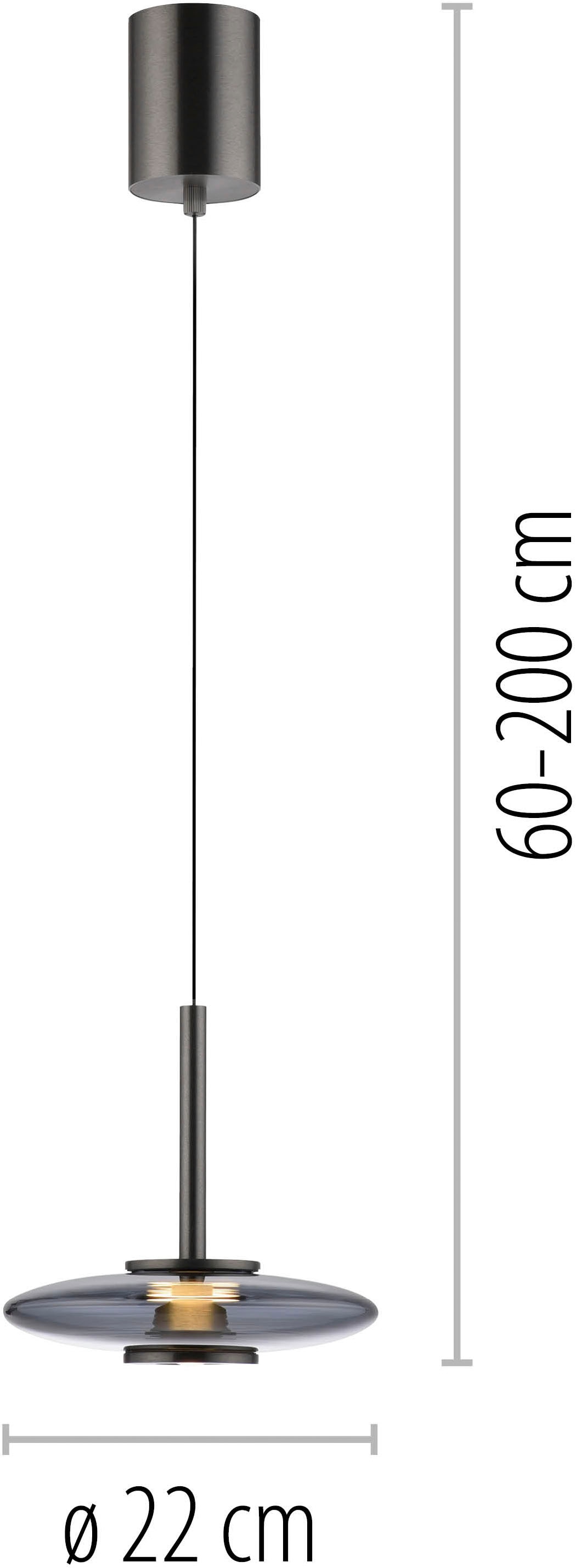 Neuhaus PURE LED Pendelleuchte »PURE Vitrum« LED-Board 1 Stk. Warmweiß Comfort Lift, dimmfähig über separaten Tronicdimmer