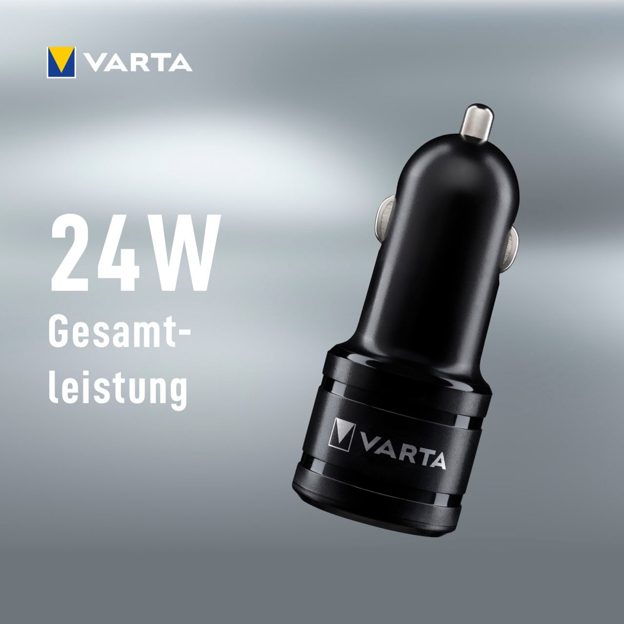 VARTA Batterie-Ladegerät »Car Charger 2 USB Ports«, lädt 2 Geräte blaue LED Ladeanzeige mit Lade- und Datenkabel