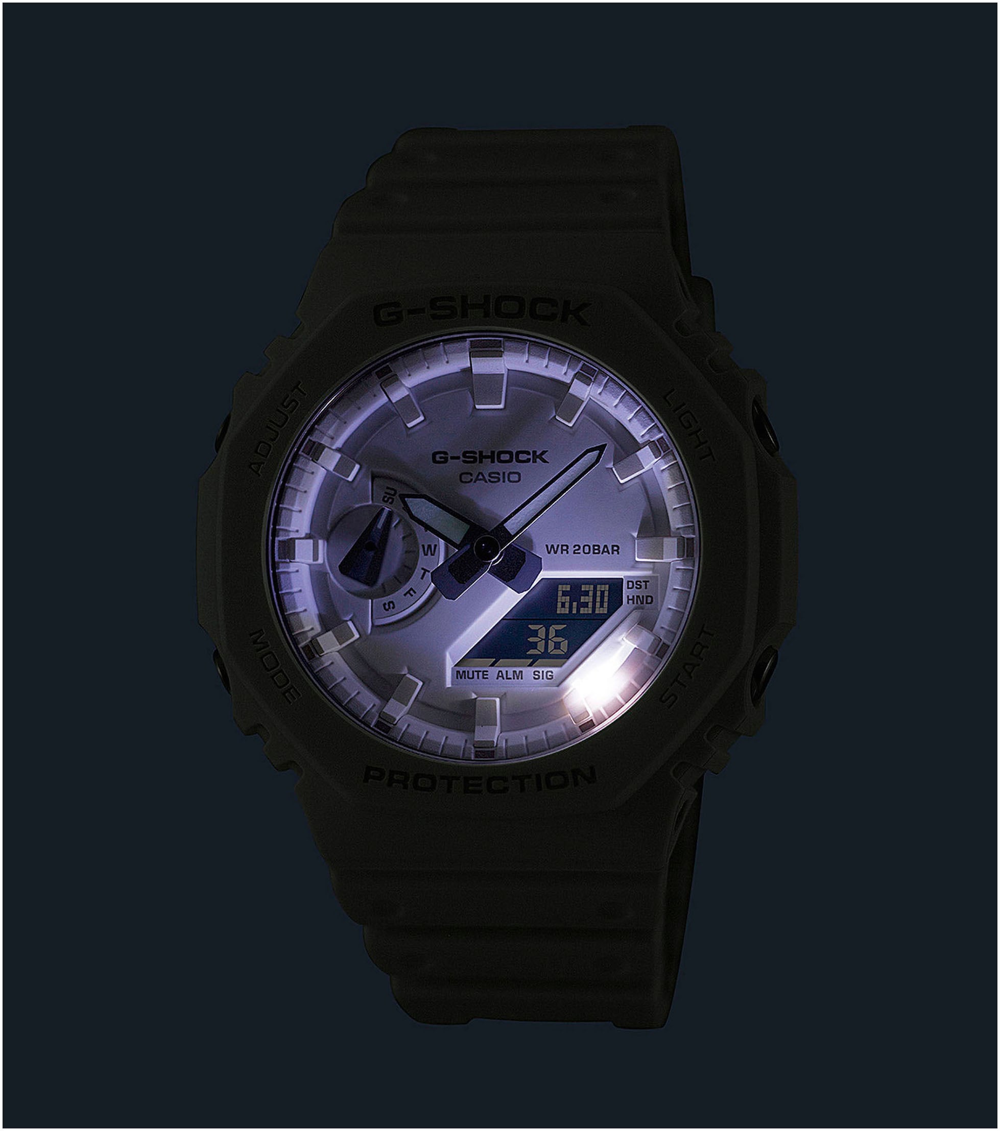 CASIO G-SHOCK Chronograph, Quarzuhr,Armbanduhr,Herrenuhr,digital, bis 20bar wasserd.Resinbarmband