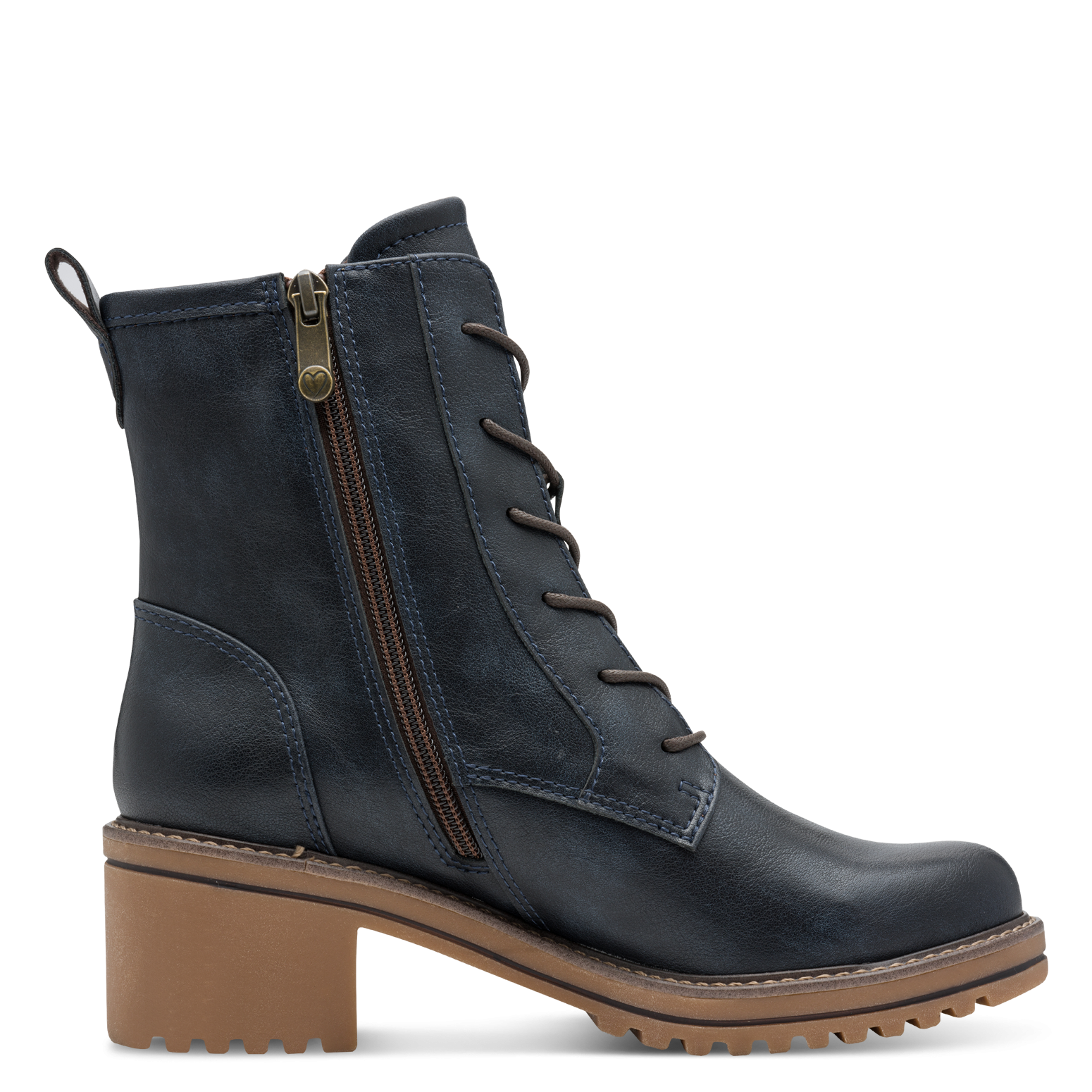 MARCO TOZZI Winterboots  , Blockabsatz, Schnürboots, Stiefelette mit Kontrast-Rahmennaht