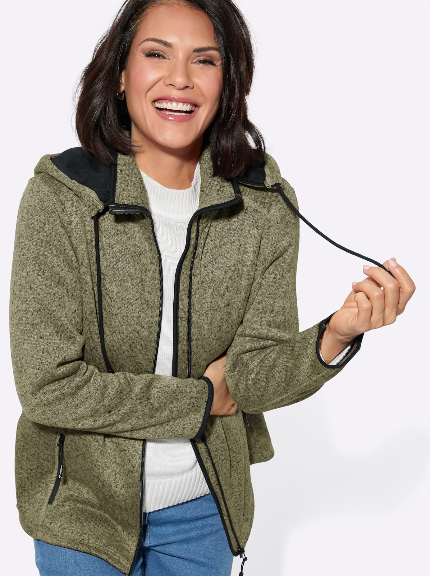 Casual Looks Fleecejacke mit Kapuze