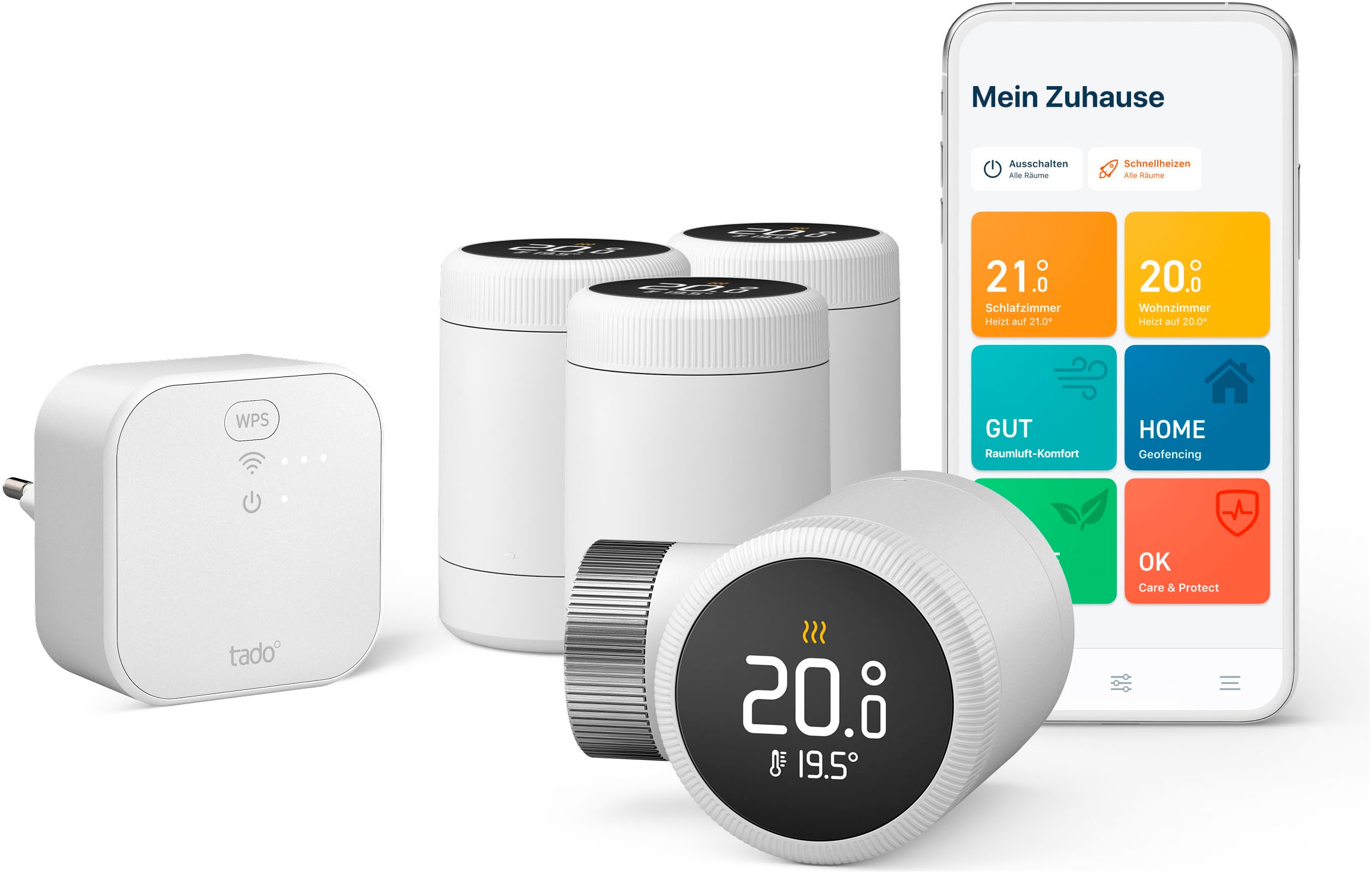 Tado Heizkörperthermostat »Heizkörper-Thermostat X - Quattro Pack + Bridge X«