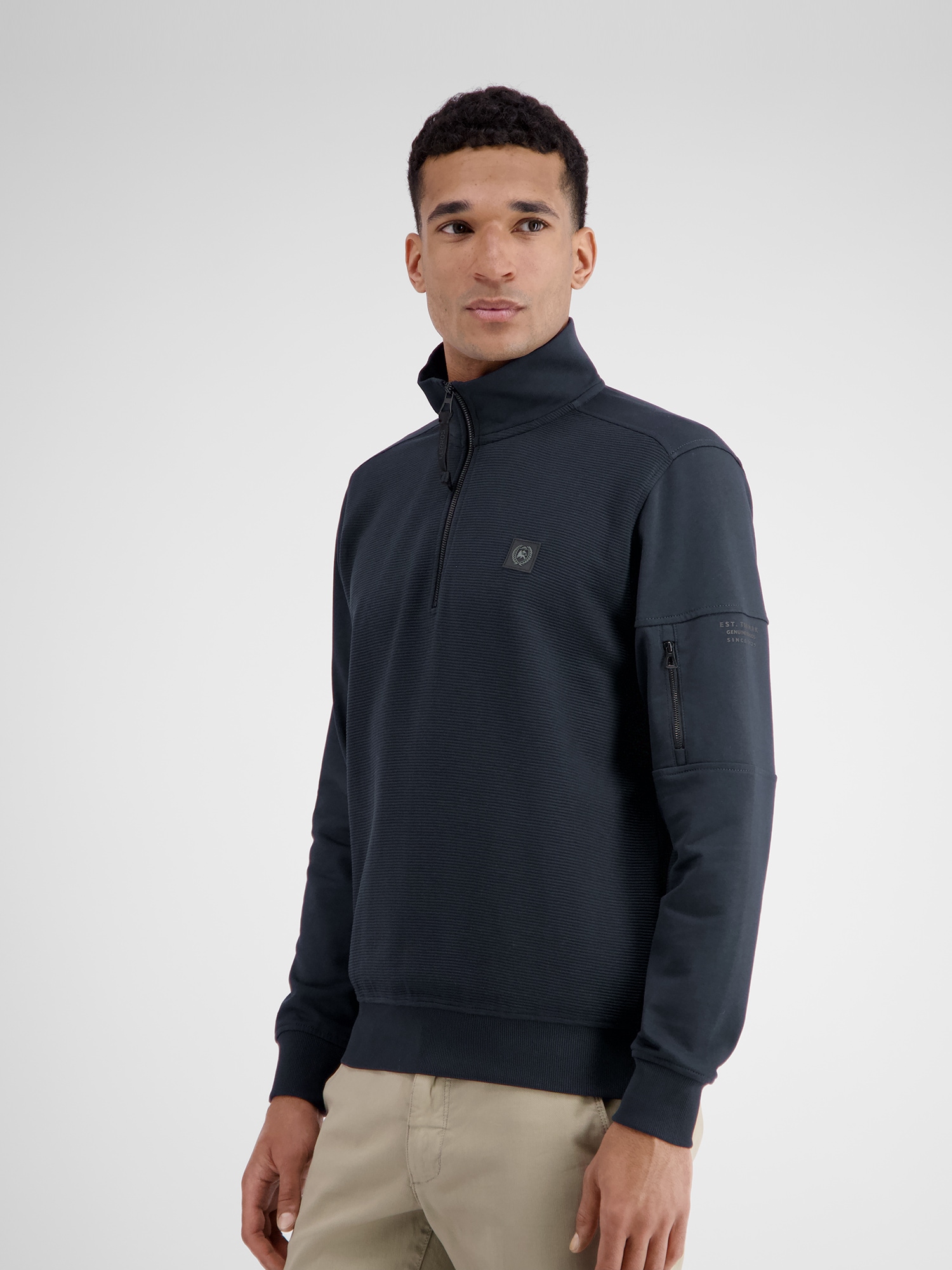 LERROS Sweatshirt »LERROS Herren Sweatshirt mit Troyerkragen«