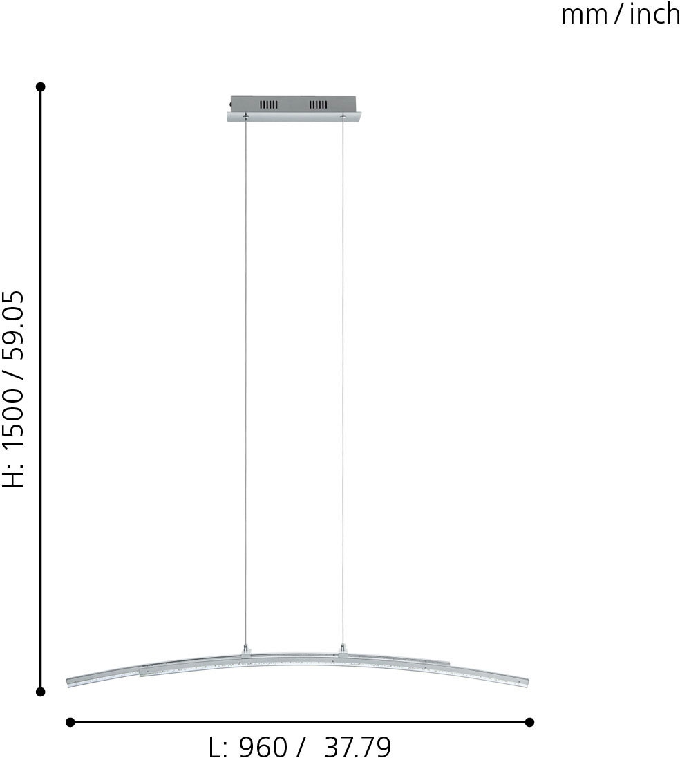 EGLO Hängeleuchte »PERTINI«, 2 flammig, Leuchtmittel LED-Board | LED fest integriert, Pendelleuchte, Pendellampe