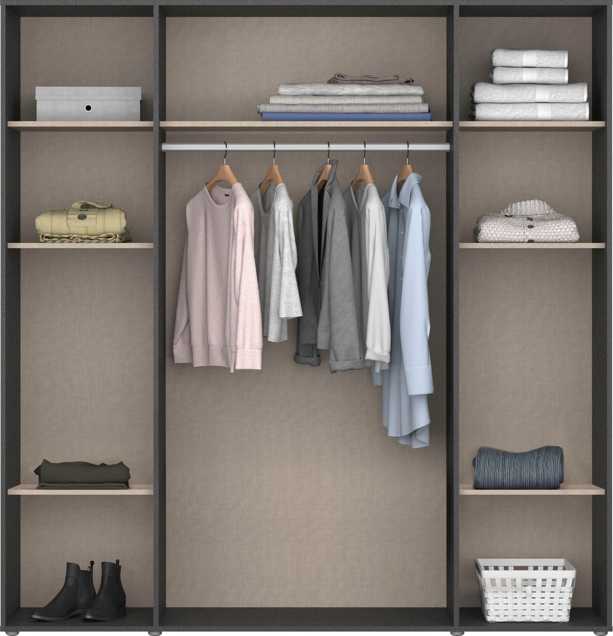 rauch Kleiderschrank »VOYAGER Otto´s Choice Garderobe Wäscheschrank TOPSELLER Schlafzimmer«, (in 3 verschiedenen Ausstattungen BASIC/CLASSIC/PREMIUM), Schrank mit modernen Griffen in viel Stauraum MADE IN GERMANY