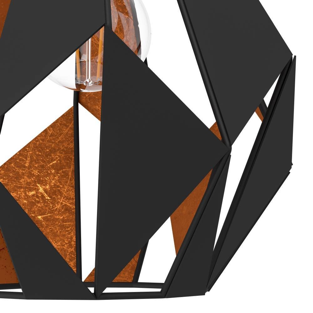 EGLO Wandleuchte »CARLTON 1« E27 1 Stk. Vintage Wandleuchte, Wandbeleuchtung, Metall, Schwarz, Kupfer, E27