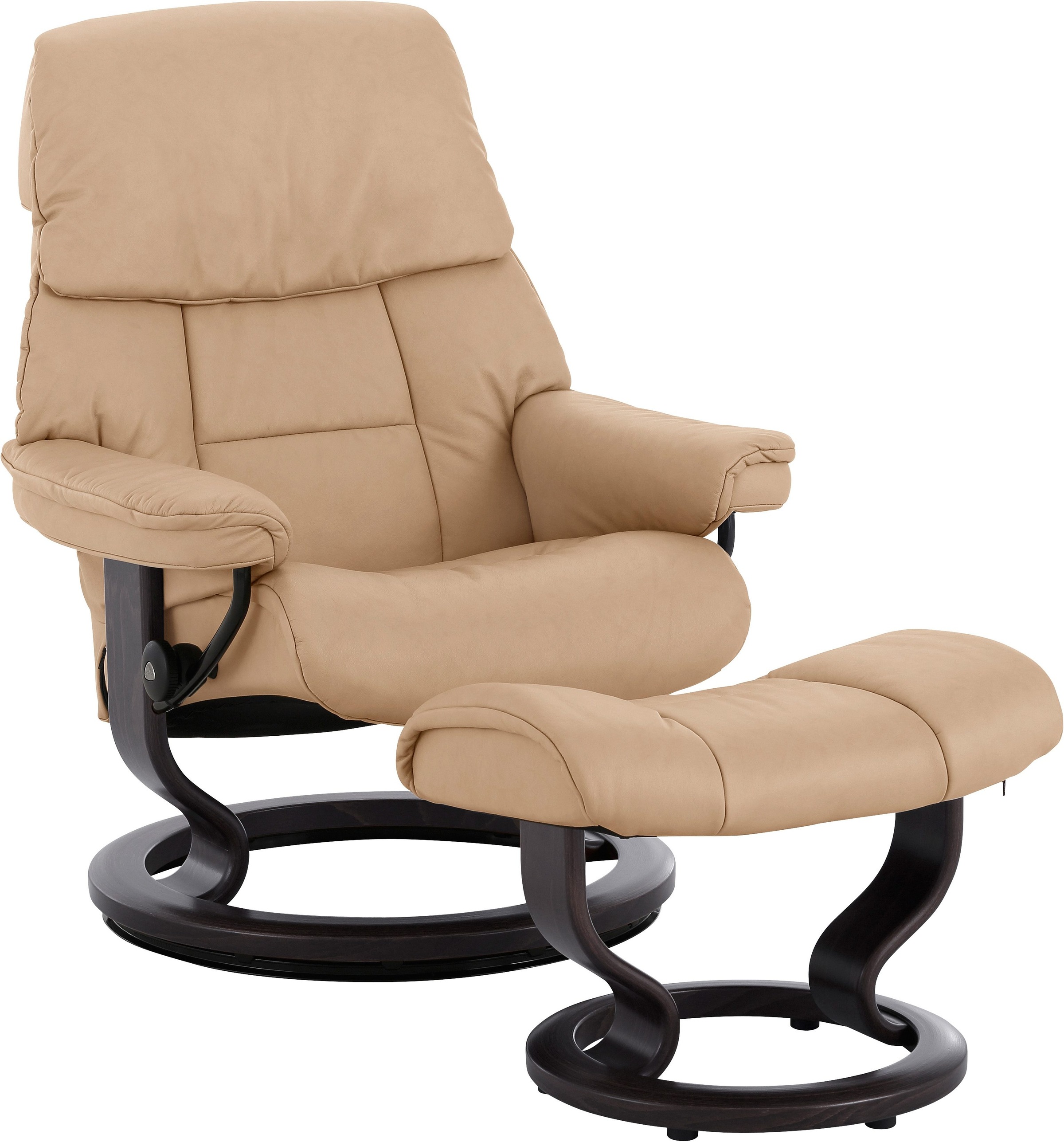 Stressless® Relaxsessel »Ruby«, (Set, Relaxsessel mit Hocker), mit Classic Base, Größe M, Gestell Eiche, Wenge, Braun & Schwarz