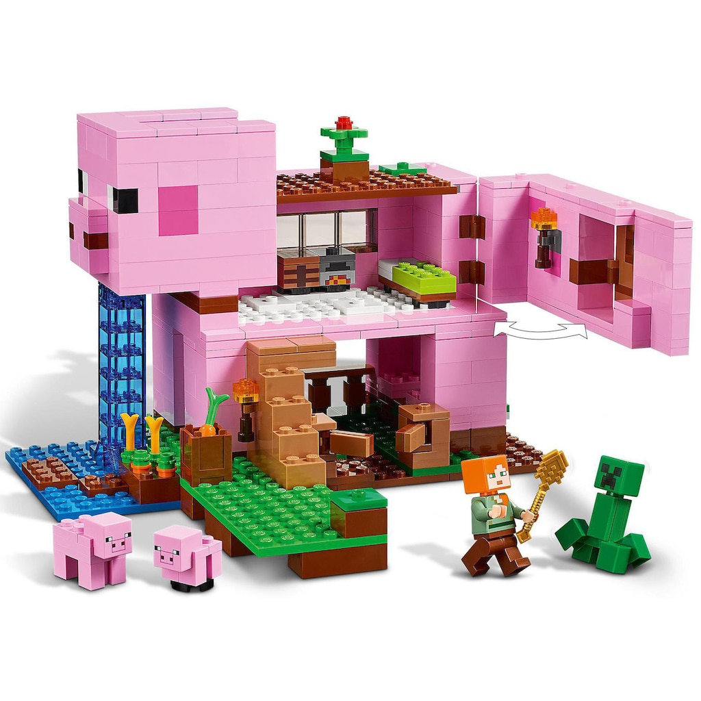 LEGO® Konstruktionsspielsteine »Das Schweinhaus (21170), LEGO® Minecraft™«, (490 St.)