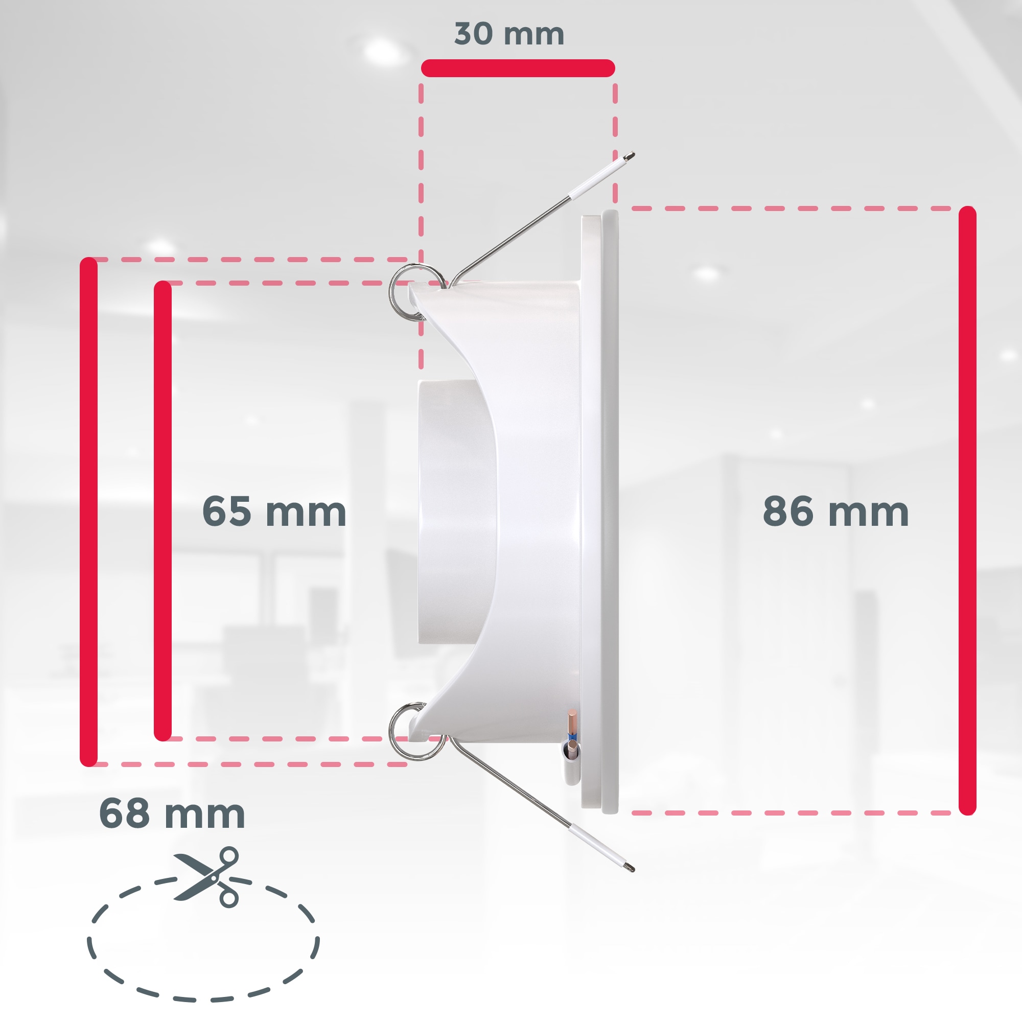 B.K.Licht Einbauleuchten-Set, 5er-Set, LED fest integriert, Schutzklasse IP54, Ø 8,60 cm