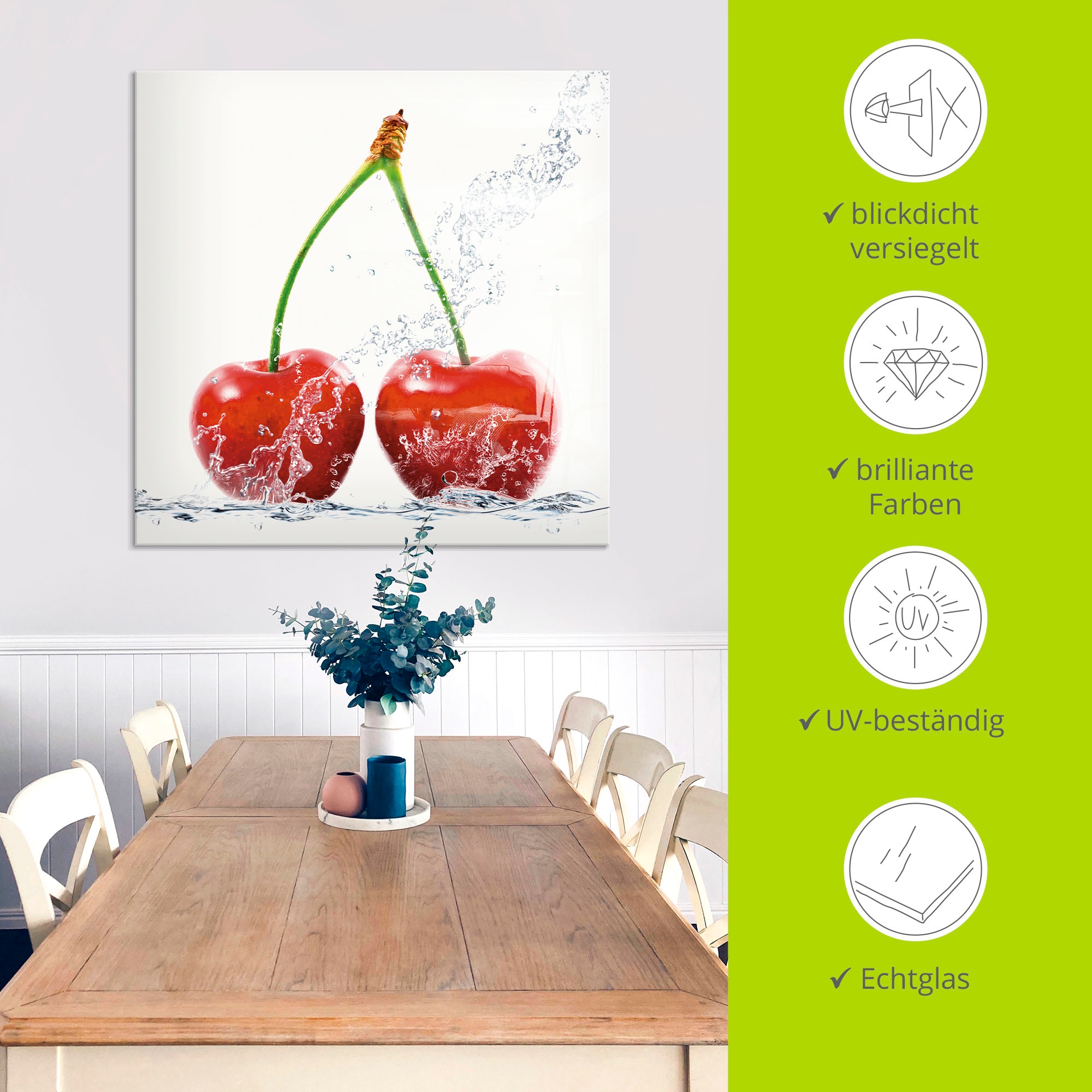 Artland »Kirschen mit Spritzwasser« Lebensmittel 1 Stk. tlg. in verschiedenen Größen