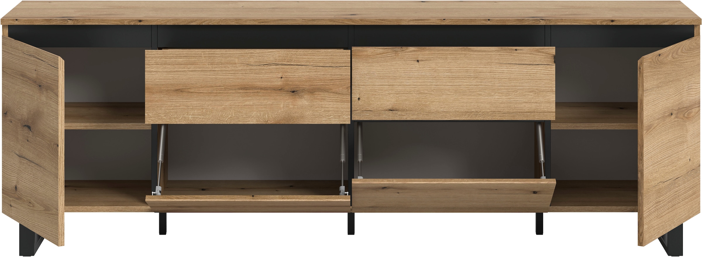 INOSIGN Lowboard »TOMA, 188cm breit, Metall-Kufen-Fuß, 2 Türen, 2 Schubkästen,2 Klappen« TV-Lowboard, Mediaschrank, Mediaboard, TV-Schrank, Schrank, Board