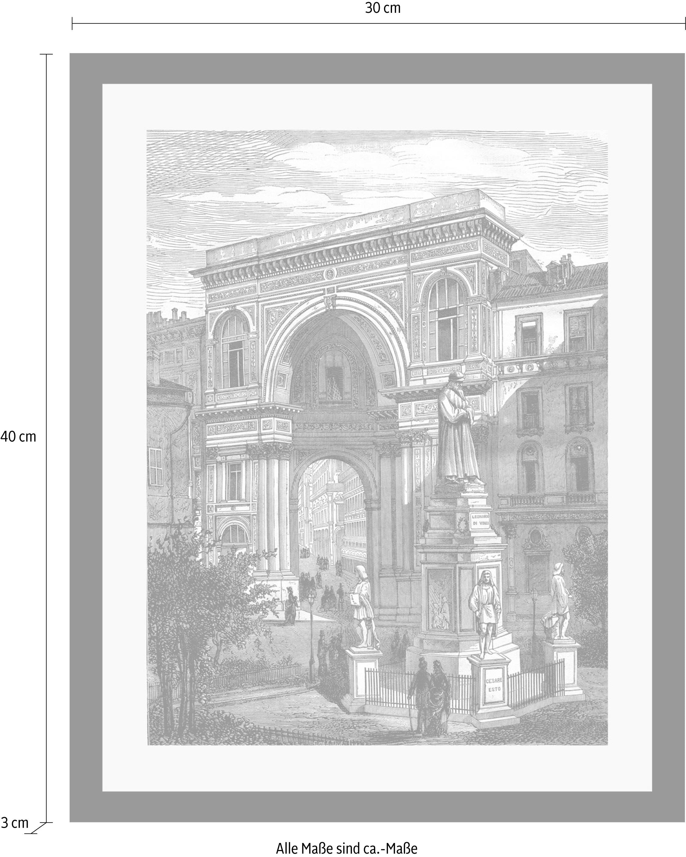 queence Bild »Gemälde« Gebäude | Gemälde | Historische Persönlichkeiten | Kunst | Schwarz-Weiß HD Premium Poster-Druck inkl. Holzrahmen