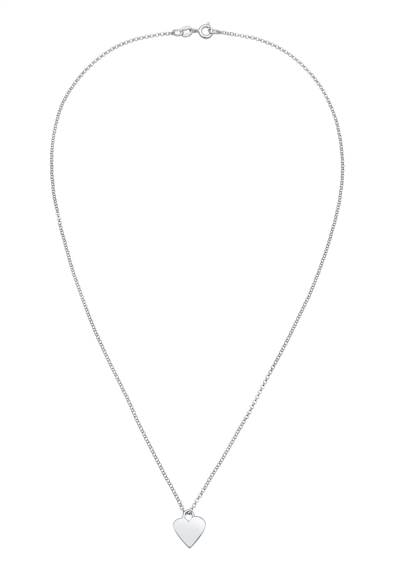 Elli Kette mit Anhänger »Halskette Herz Plättchen Anhänger Filigran 925 Silber«