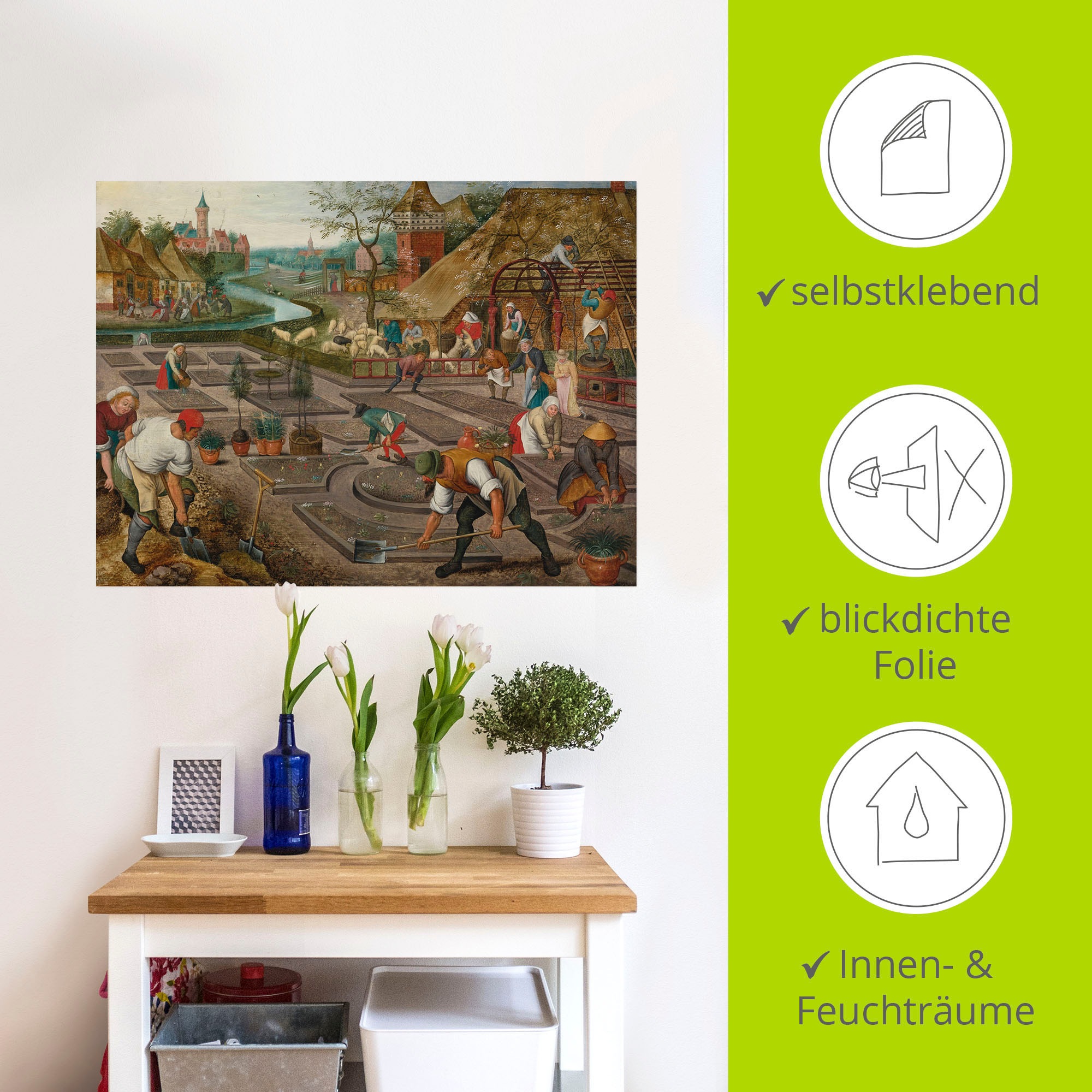 Artland Wandbild »Frühling. Um 1625-30«, Bilder von Berufen, (1 St.), als Alubild, Leinwandbild, Wandaufkleber oder Poster in versch. Größen