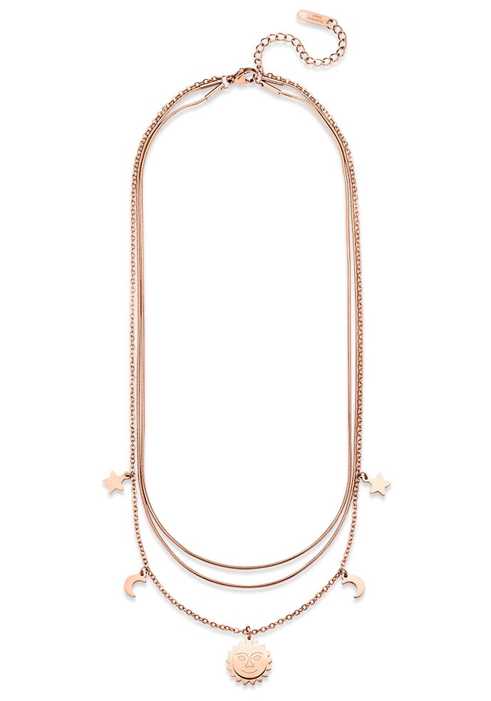 Bruno Banani Kette mit Anhänger »Schmuck Geschenk Halskette Sonne Mond Sterne Layering Look«