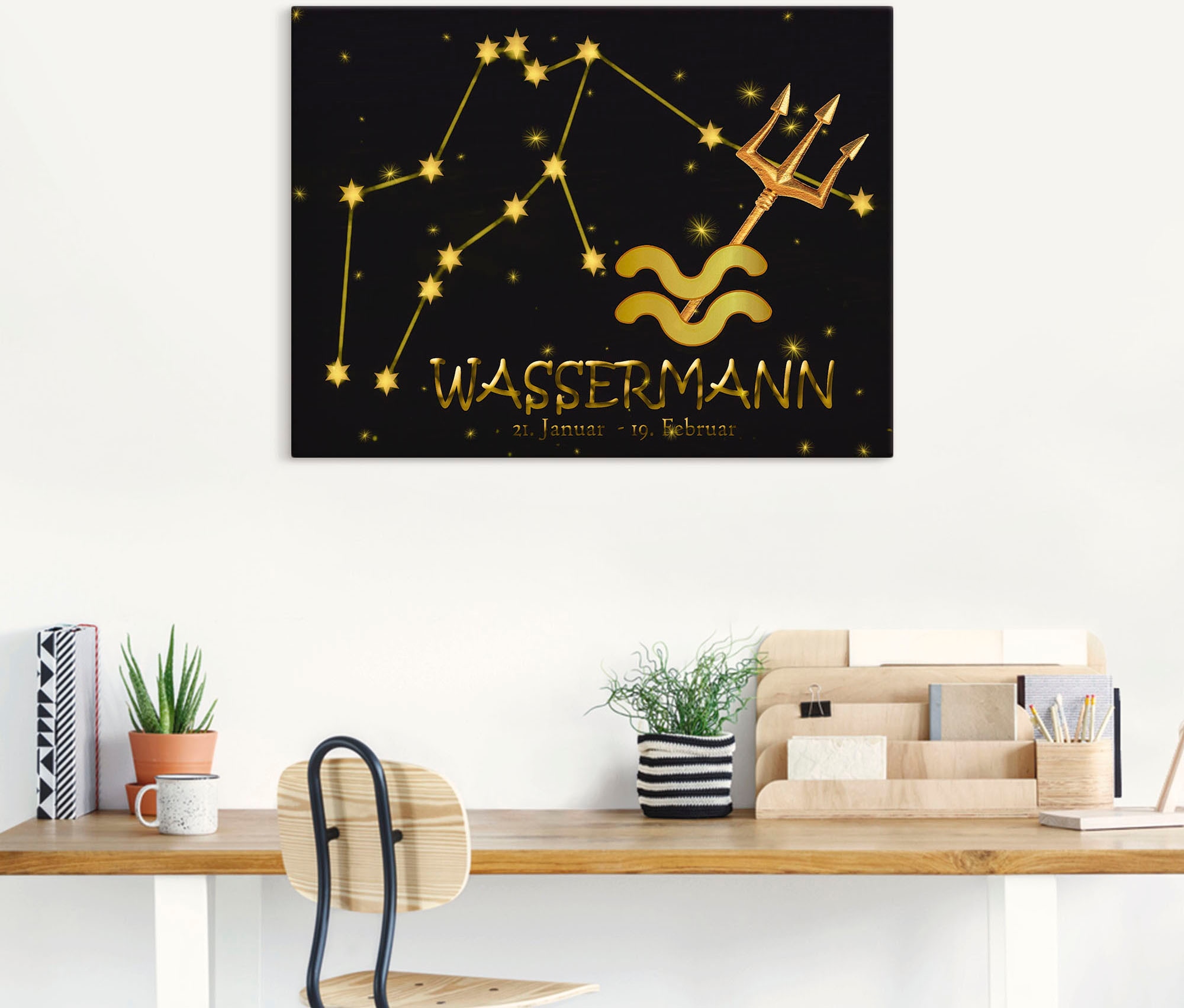 Artland Wandbild »Sternzeichen - Wassermann«, Bilder von Sternzeichen, (1 St.), als Alubild, Leinwandbild, Wandaufkleber oder Poster in versch. Größen
