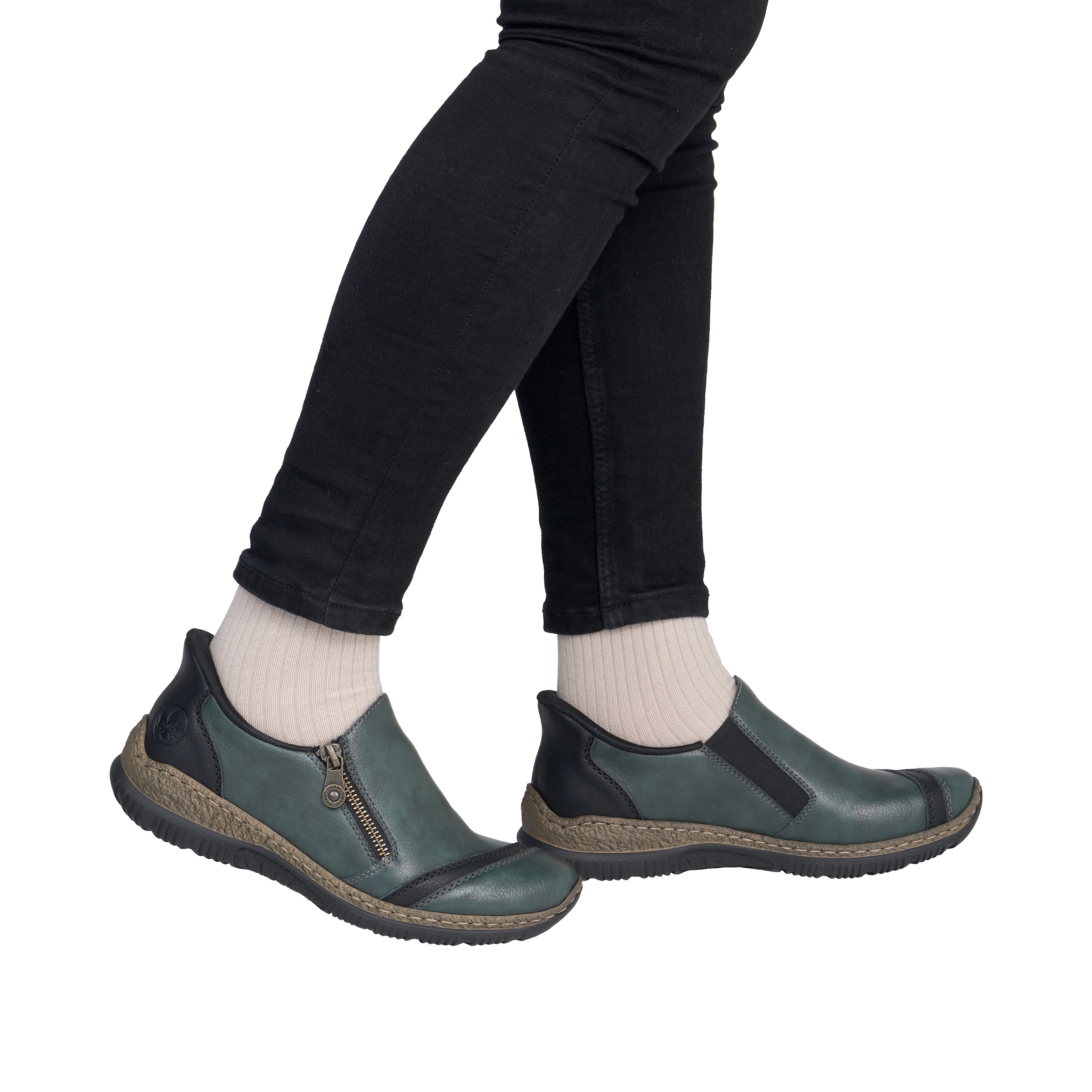 Rieker Slipper »Ready2GO«  Casual-Halbschuh mit Reißverschluss und Stretcheinsatz
