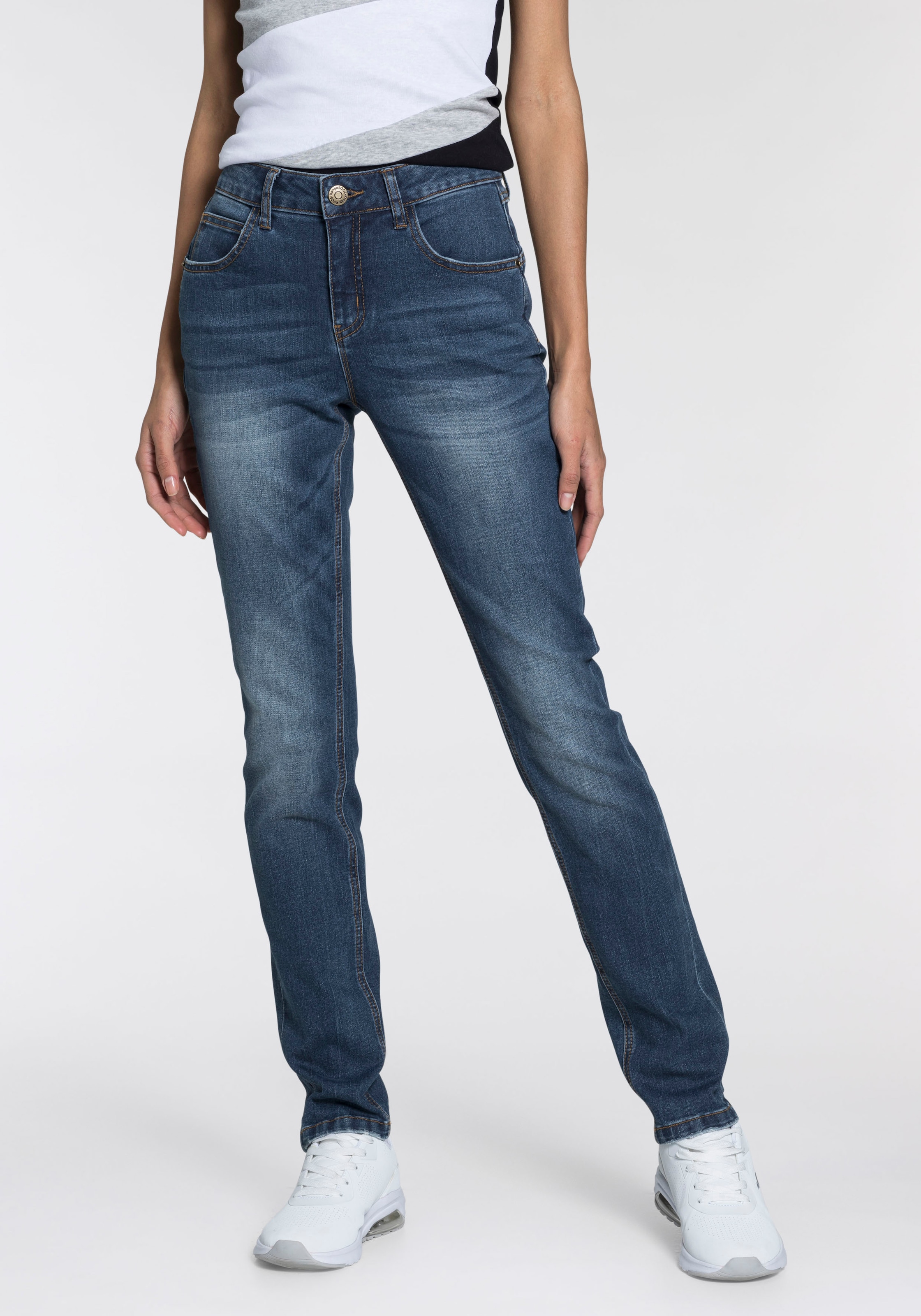 KangaROOS Relax-fit-Jeans »RELAX-FIT HIGH WAIST«, knöchelfreie Schnittform, krempelbare Beinabschlüsse