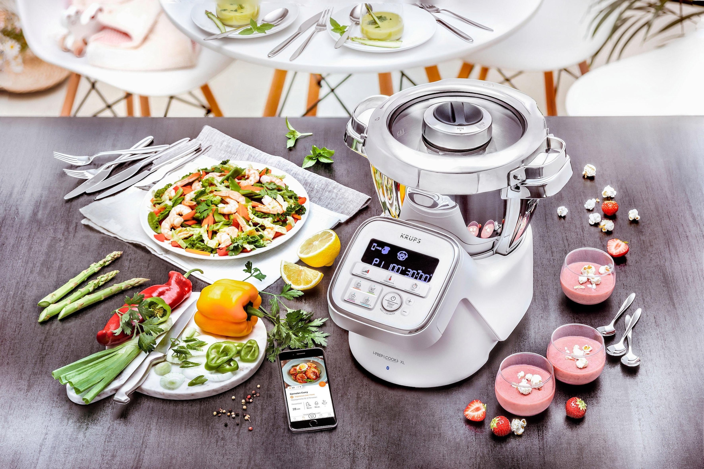 Krups Küchenmaschine mit Kochfunktion »HP60A1 i Prep&Cook XL«, 10 automatische Programme, 5 Zubehörteile, mit App und Sprachsteuerung