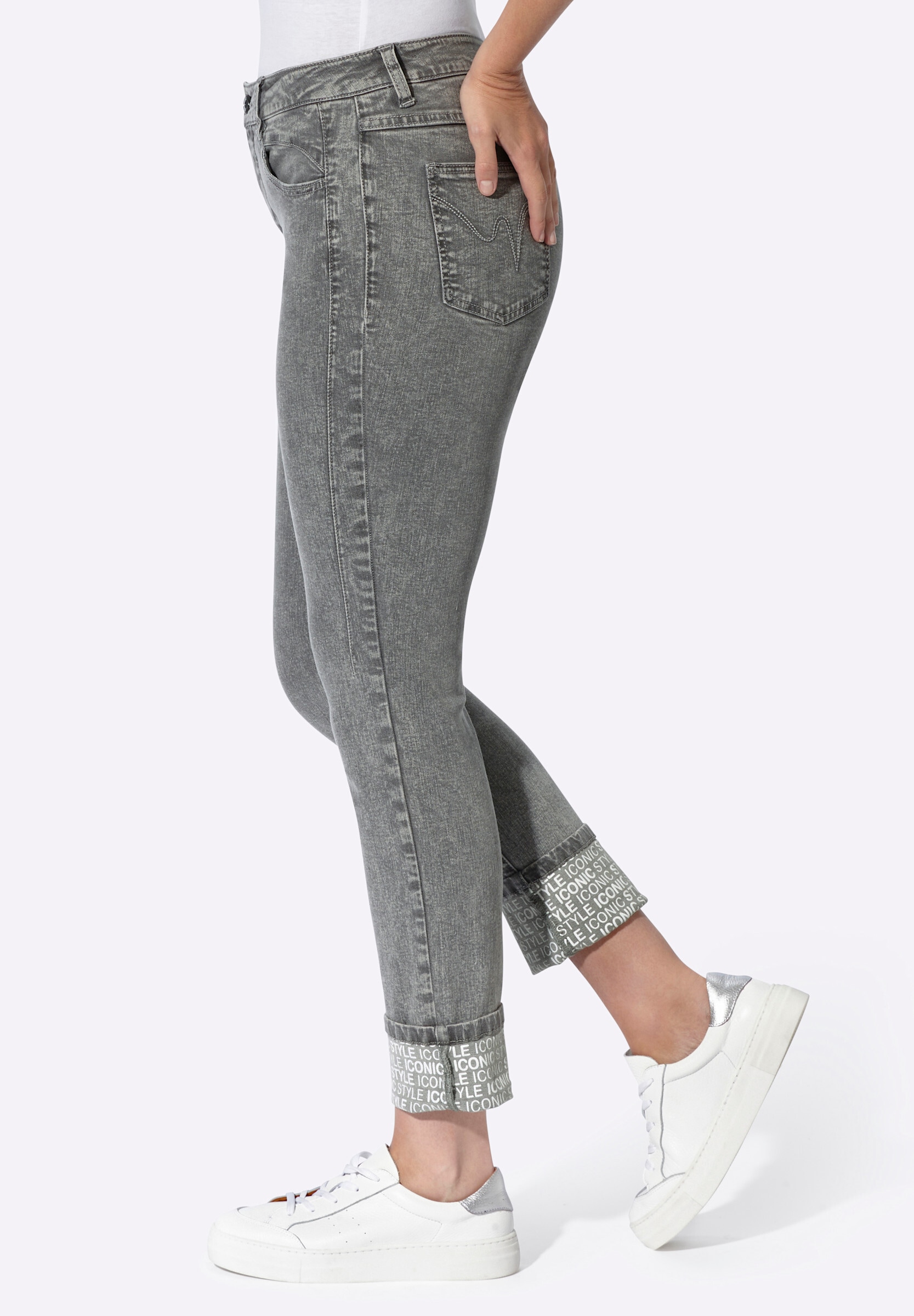 heine 5-Pocket-Jeans »Jeans 5-Pocket-Jeans mit Schriftzug«