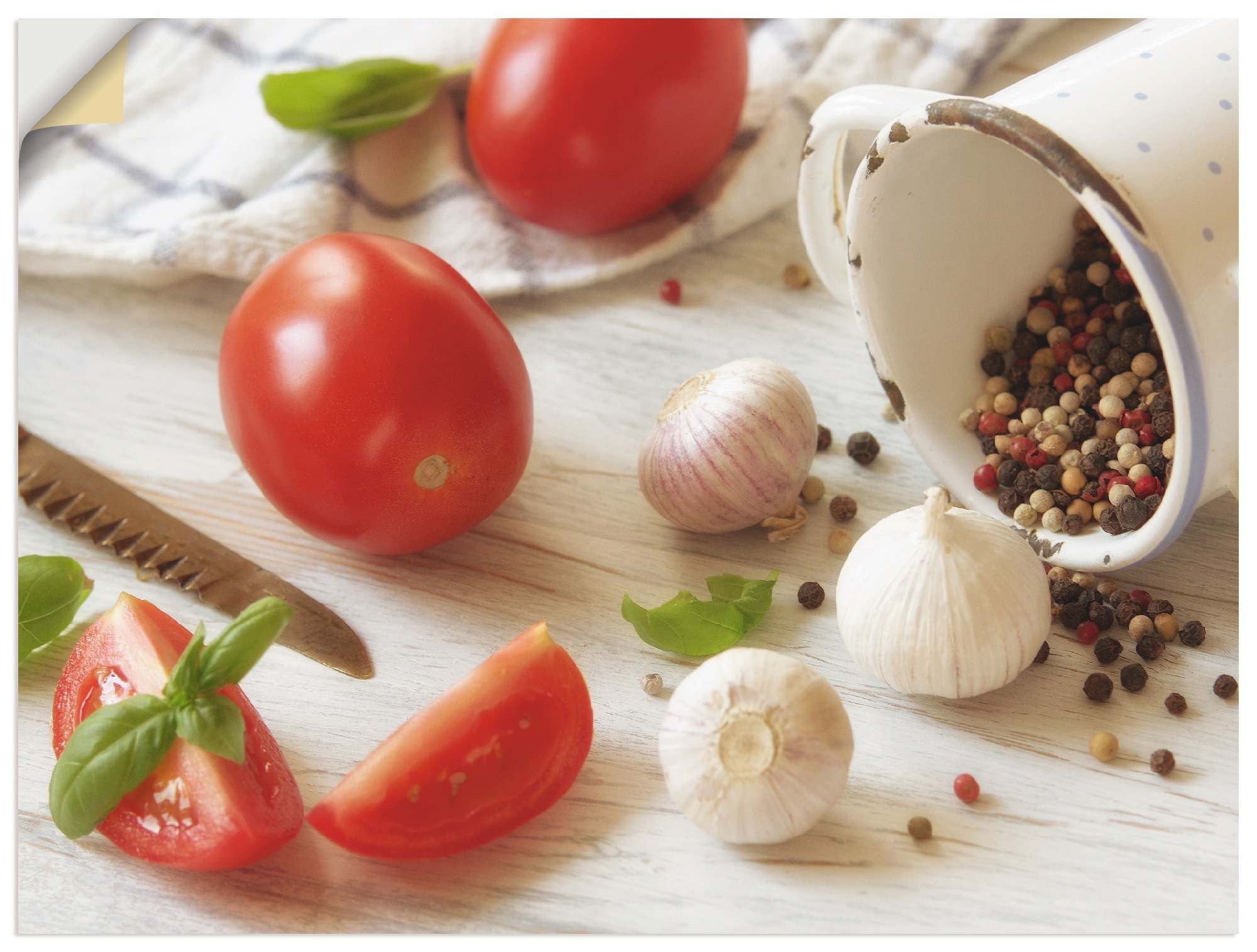 Artland Wandbild »Frische Küche«, Lebensmittel, (1 St.), in vielen Größen & Produktarten -Leinwandbild, Poster, Wandaufkleber / Wandtattoo auch für Badezimmer geeignet