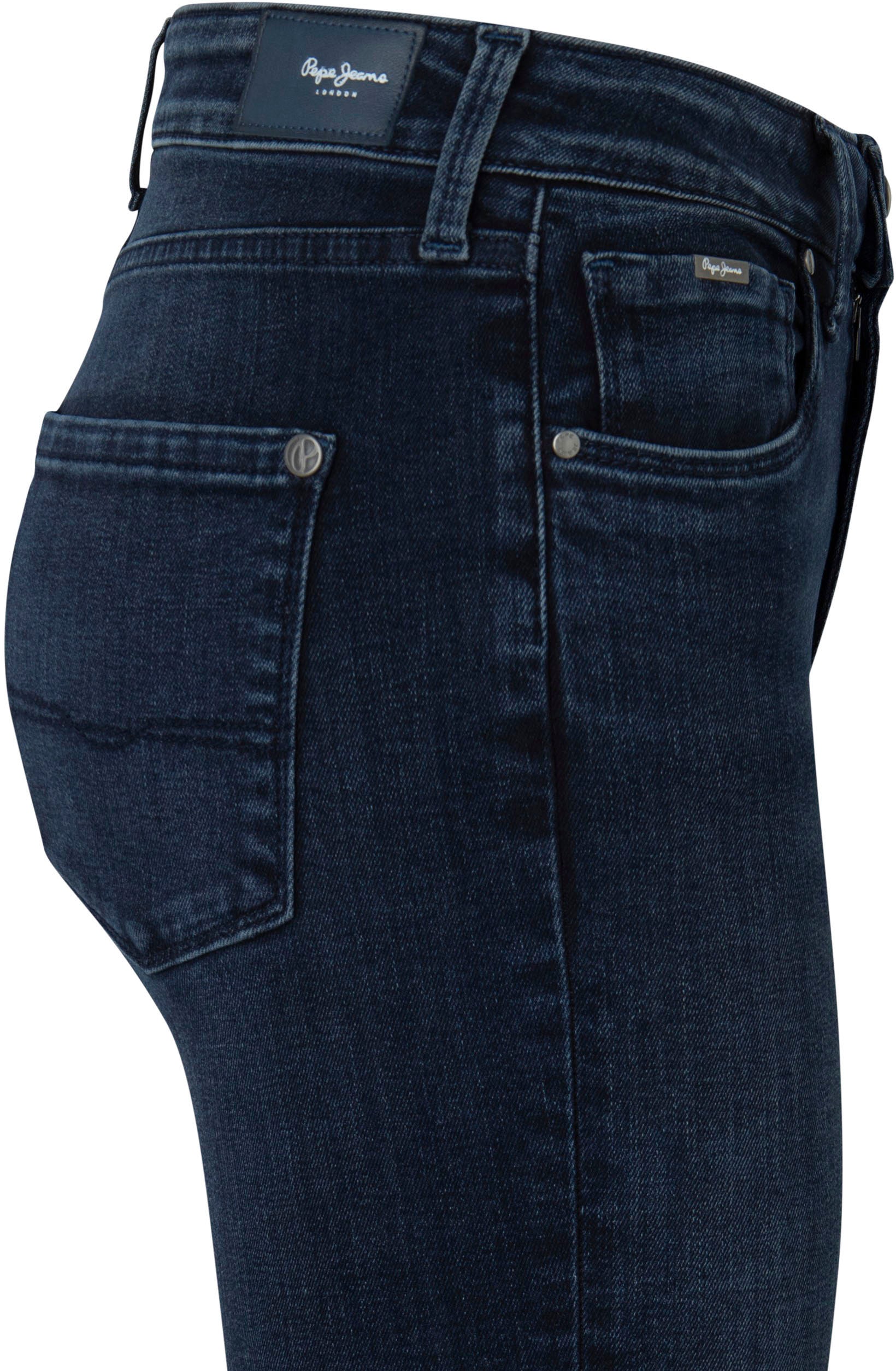 Bund aus Skinny seidig hohem kaufen Shop mit Passform Online OTTO Röhrenjeans im Jeans Stretch bequemem Pepe Denim »REGENT«, in