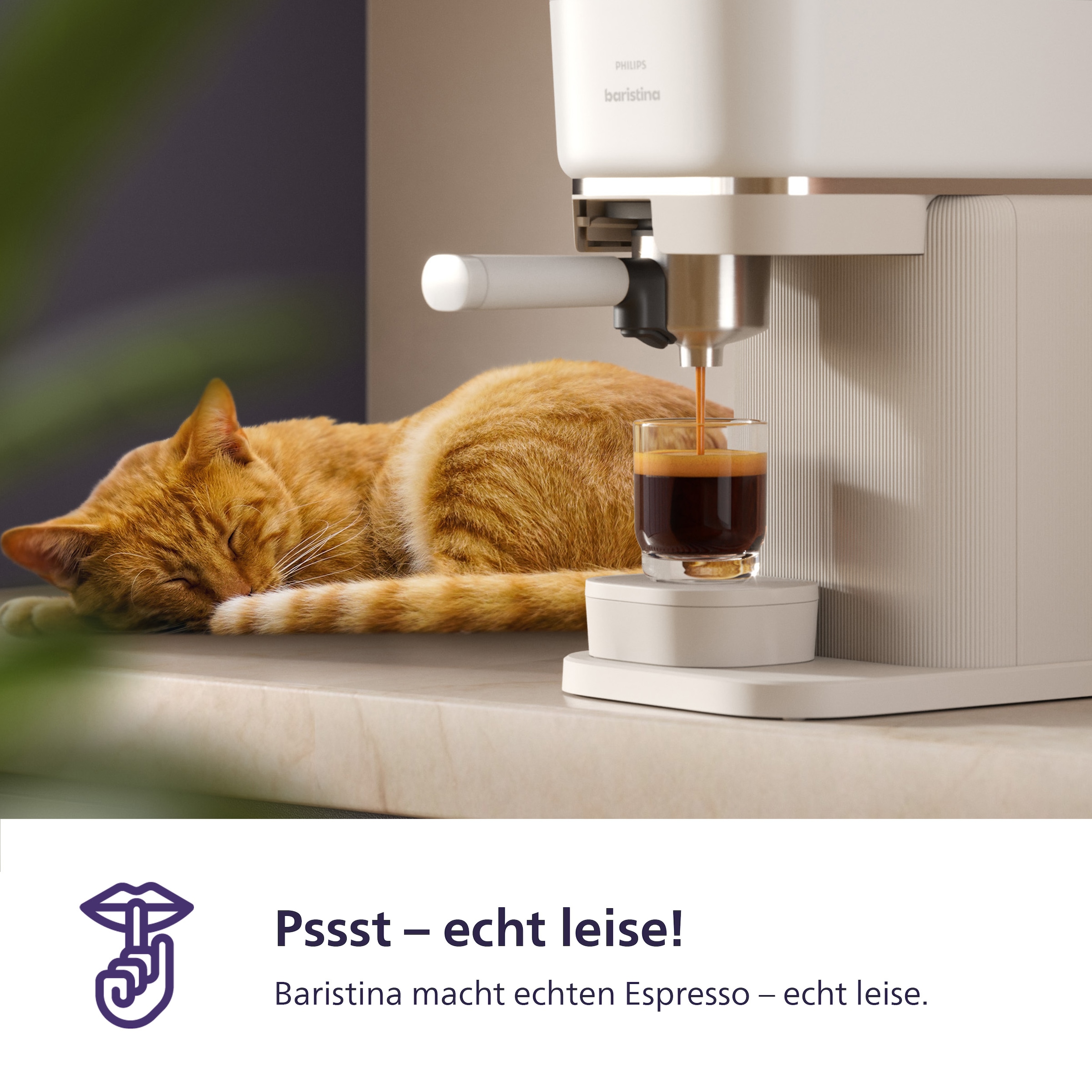 PHILIPS baristina Espressomaschine »mit Bean swap BAR320/00 mit Mahlwerk für ganze Bohnen«, Dualer Bohnenbehälter, Naturweiß​