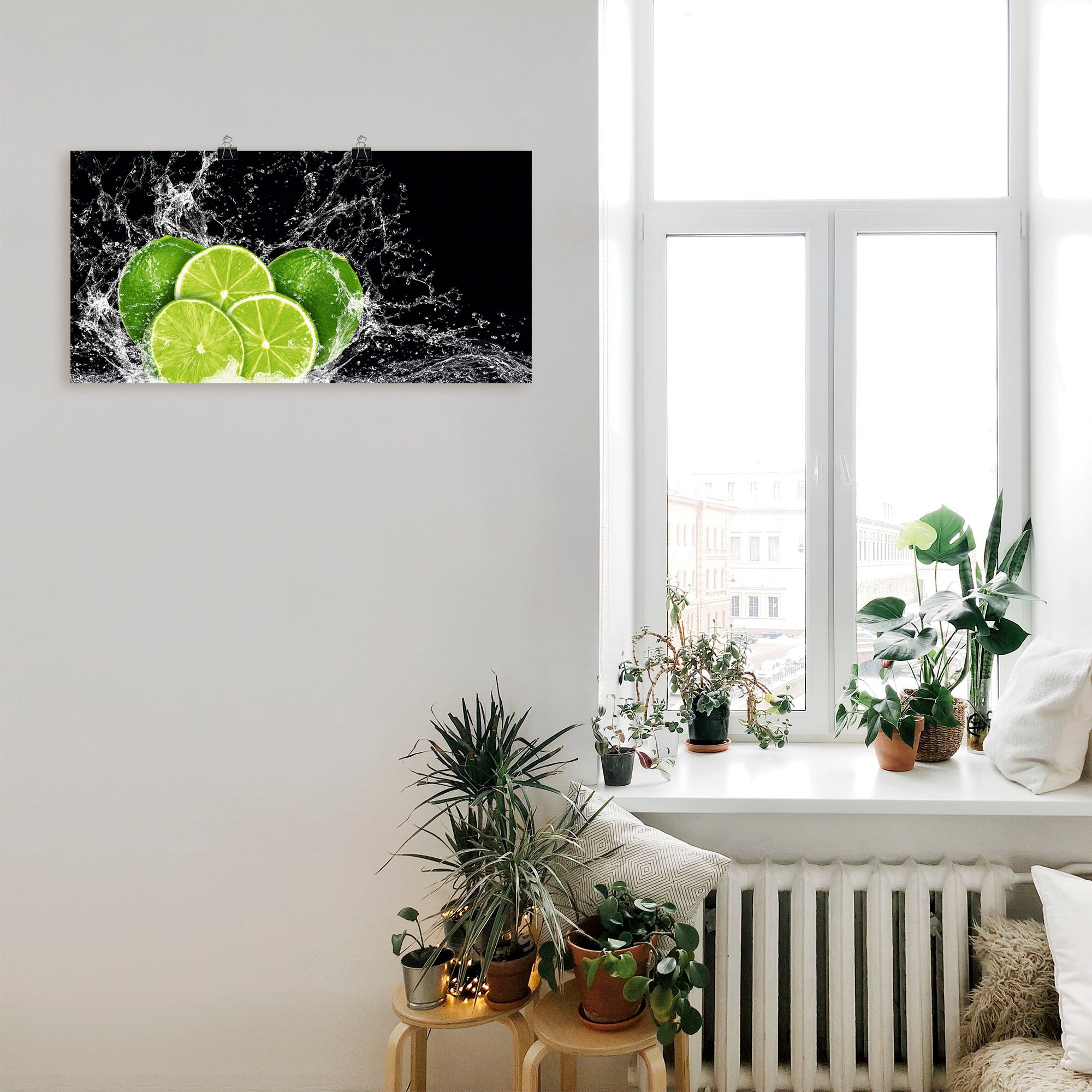 Artland Wandbild »Limone mit Spritzwasser« Obst Bilder 1 Stk. tlg. als Leinwandbild, Poster, Wandaufkleber in verschied. Größen