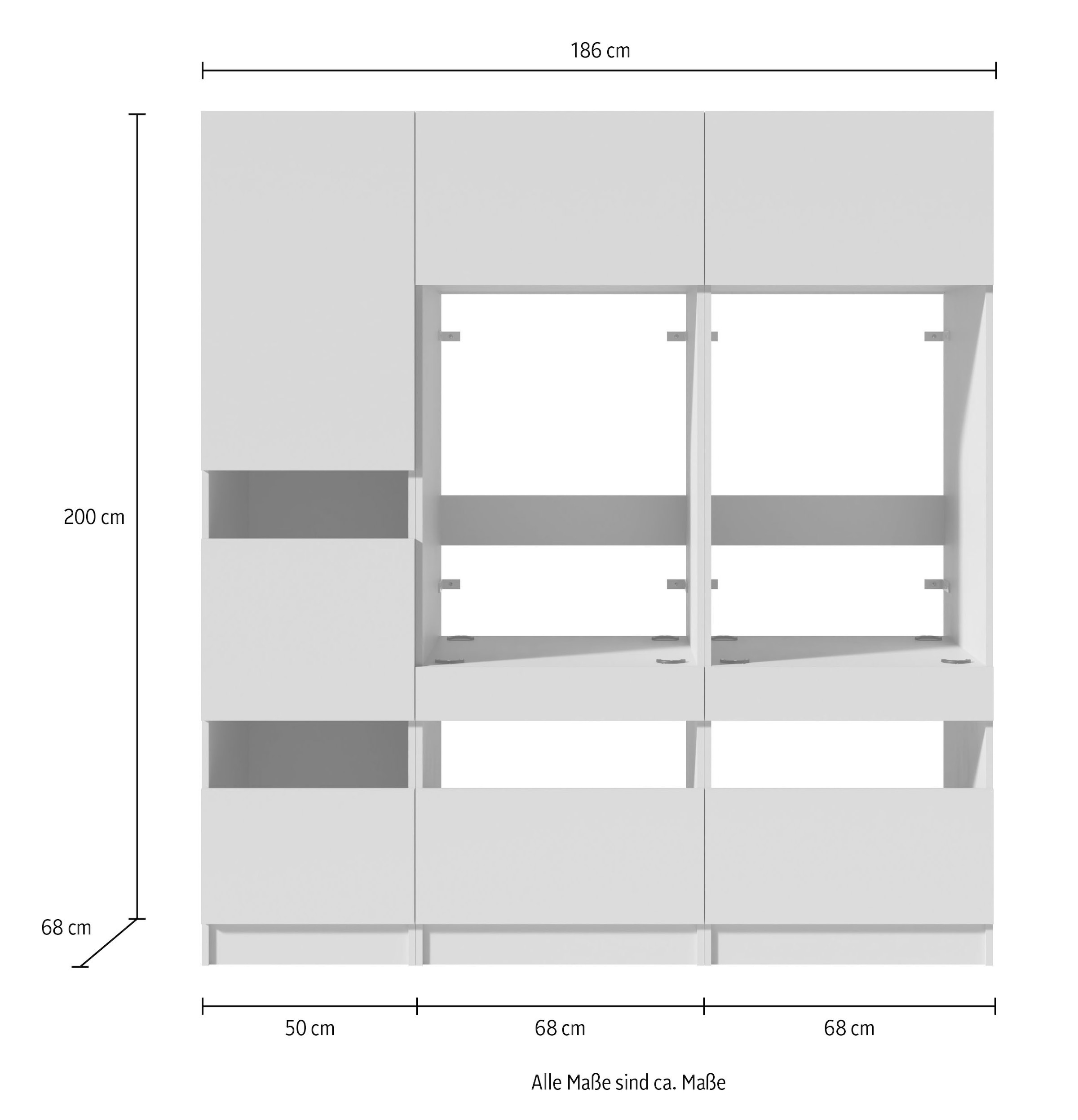 BASIC by Balculina Mehrzweckschrank-Set »Washhome B/T/H 186x68x200 cm« 3 Stk. tlg.