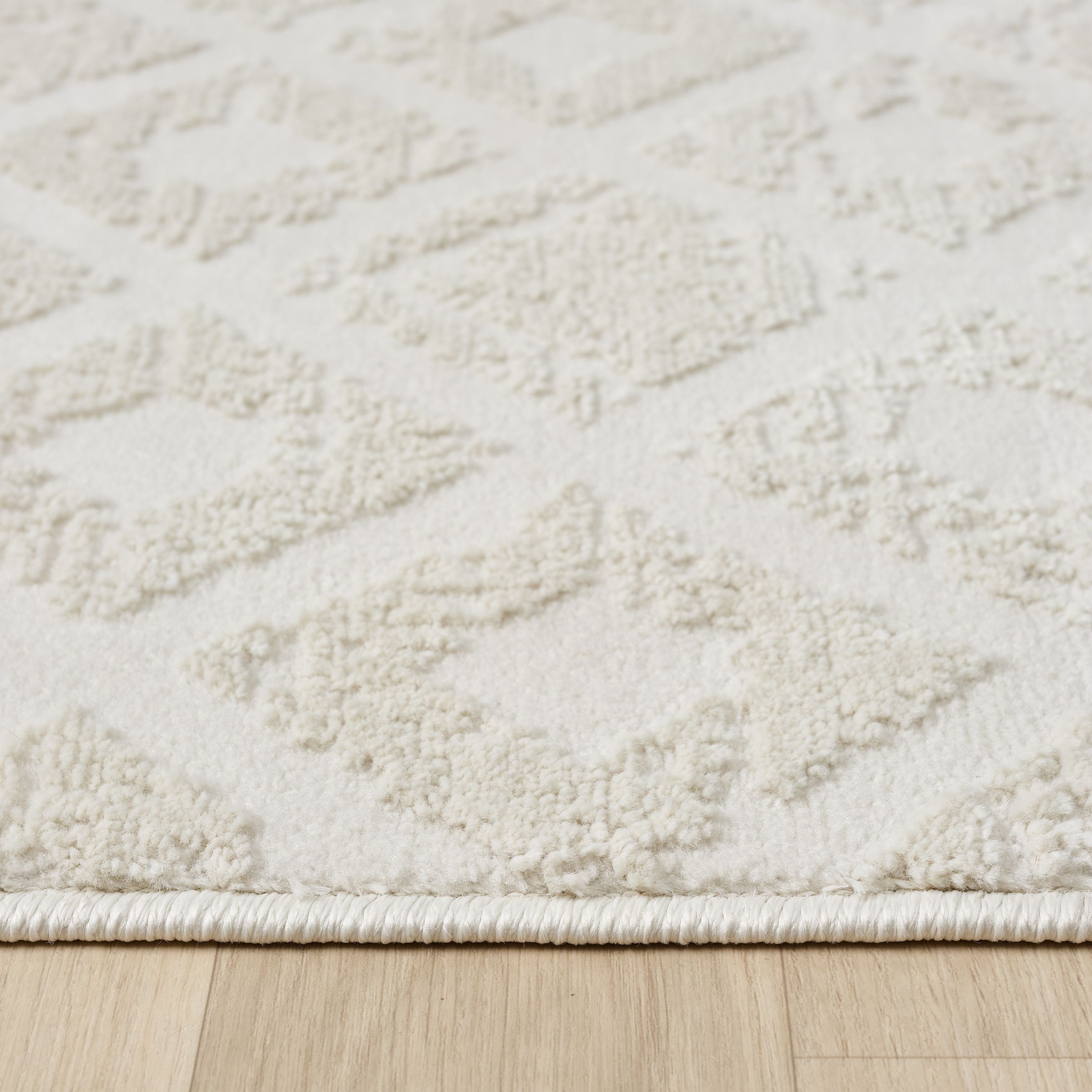 my home Teppich »Ribeyret« rechteckig 11 mm Höhe mit Fransen, Hoch-Tief-Struktur, Woll-Look, Boho-Style, Wohnzimmer