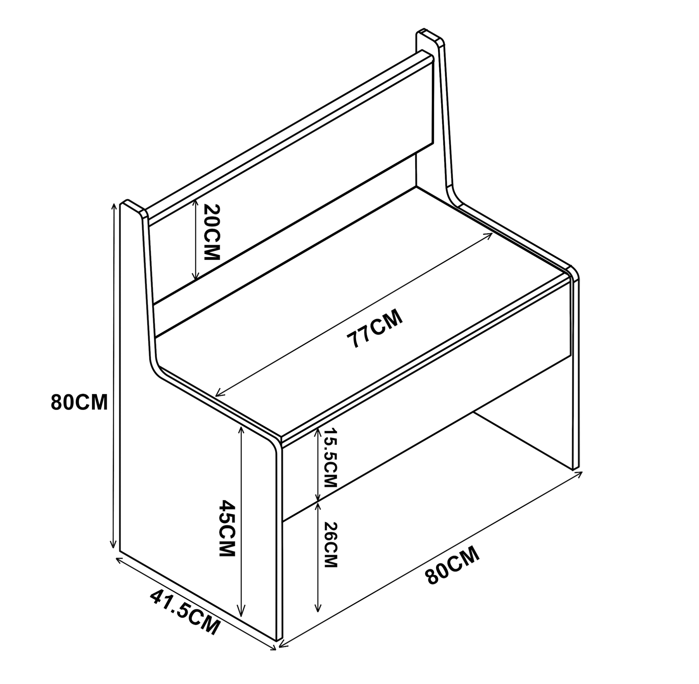 VCM Essgruppe »Holz Eckbank Sitzbank Bank Truhe Esal Breite 80 cm«