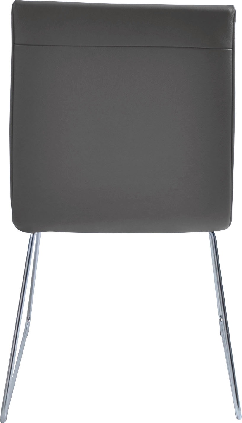 K+W Komfort & Wohnen Esszimmerstuhl »Creso« () mit Sitzkissen und Rundrohrkufe in Edelstahloptik gebürstet