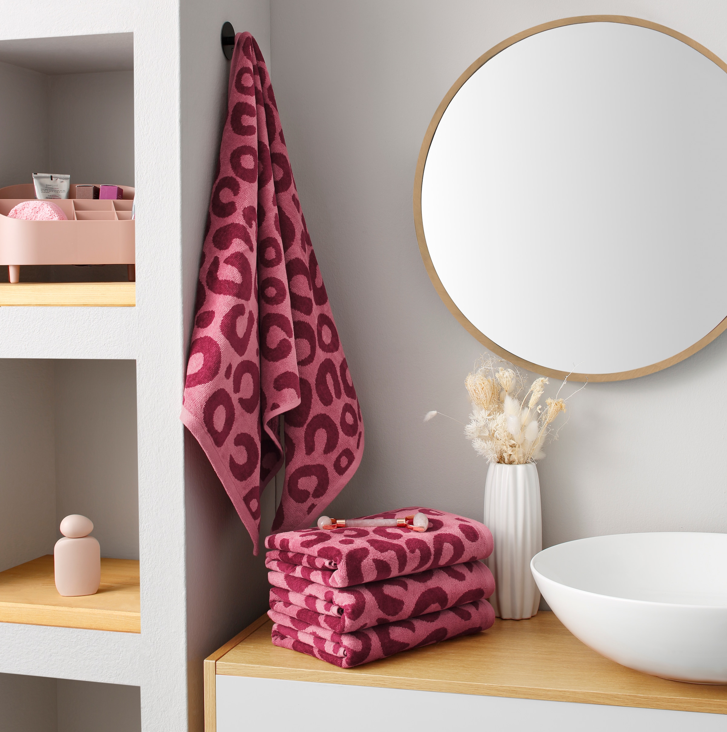 OTTO home Handtuch Set »Anna Leopardmuster, 4-tlg Handtuch-Set, 50x100cm, 100% Baumwolle« Handtücher, weich, saugstark, modern, Leo, Animal Print