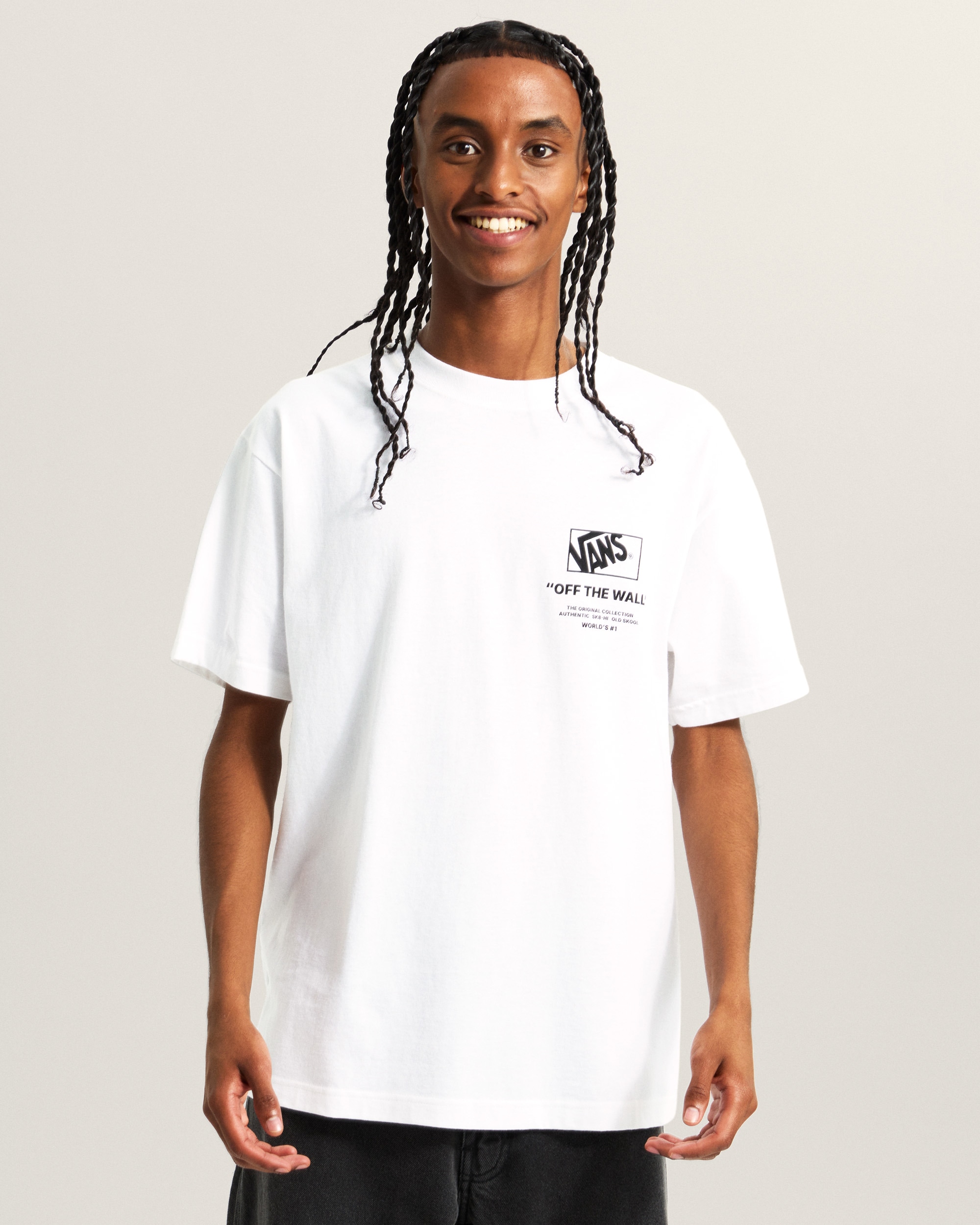 Vans T-Shirt »Stacked Hi SS Tee« Kurzarm, für Erwachsene, aus Baumwolle, mit Front- und Rückendruck