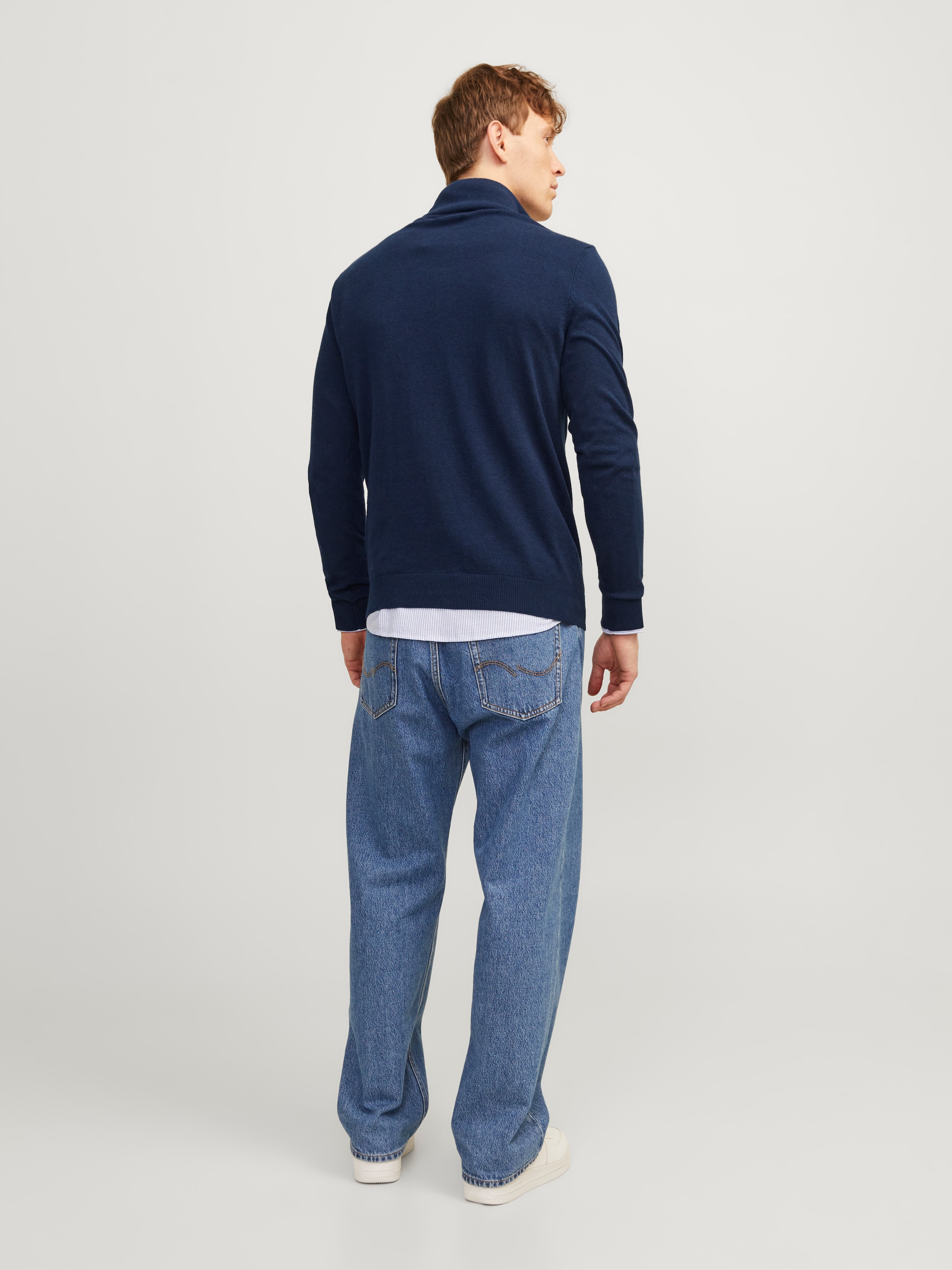 Jack & Jones Strickpullover »EMIL KNIT HALF ZIP« mit kurzem Reißverschluss im Troyer-Look