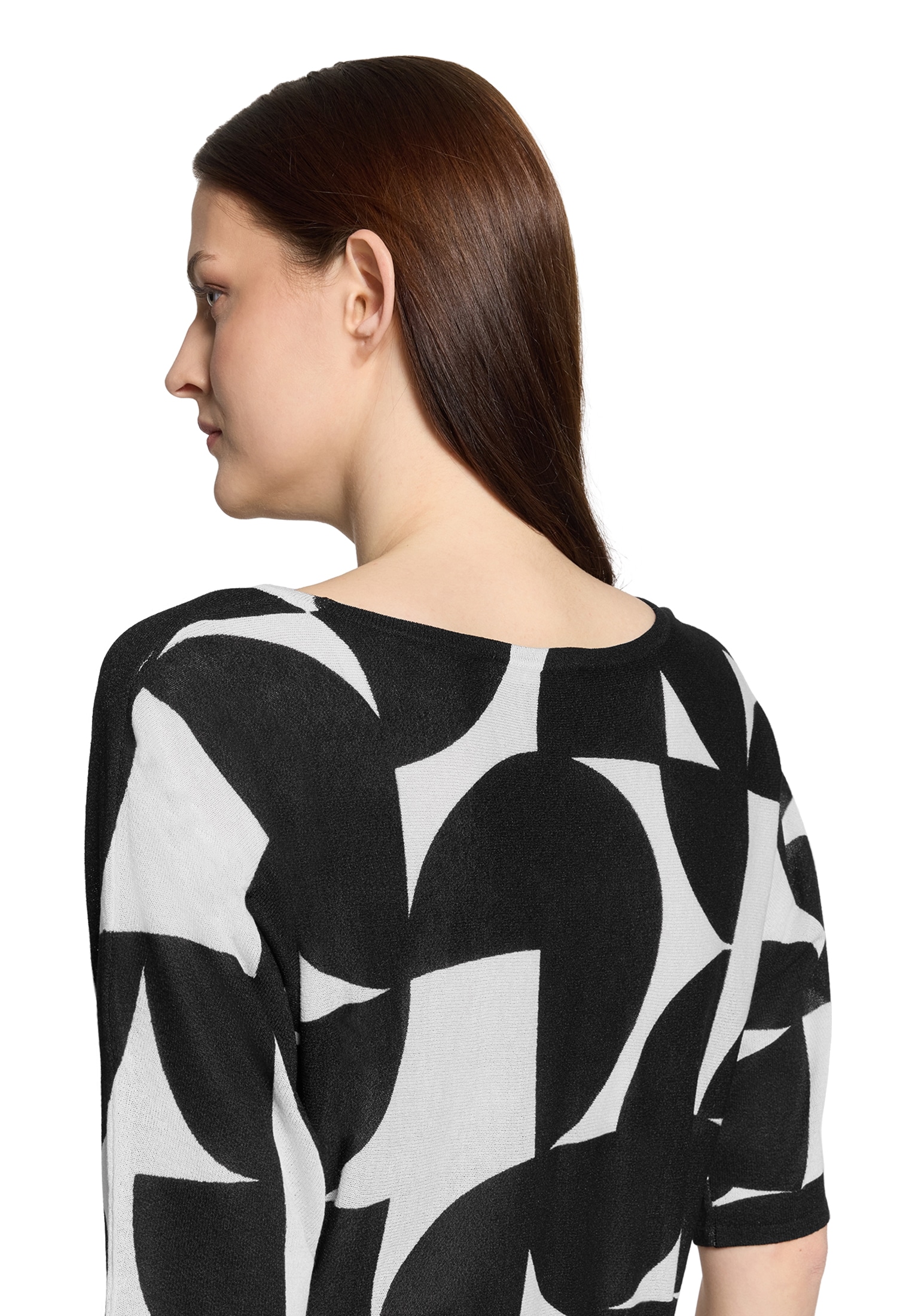 Betty&Co Rundhalspullover »Feinstrickpullover mit Print«