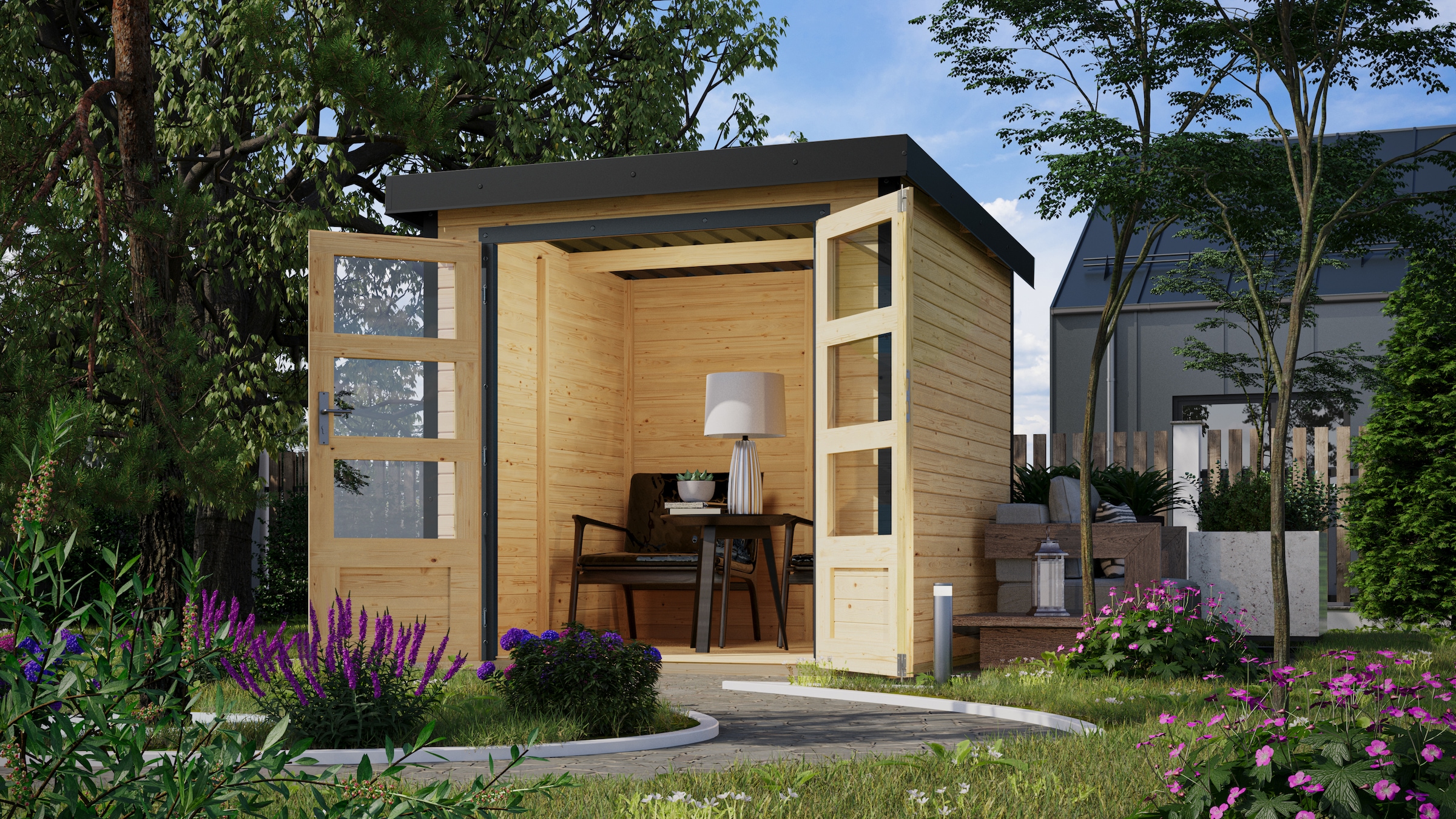 Karibu Gartenhaus »Jupiterino 2, in verschiedenen Farben« Made in Germany