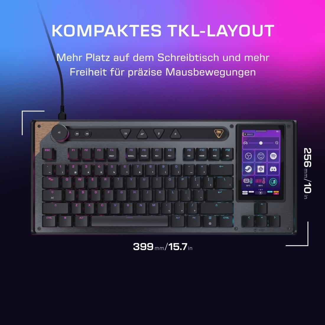 Turtle Beach Gaming-Tastatur »Command KB7 TKL« (Angenehmes Tippen | Handgelenkauflage | Makro-Tasten)