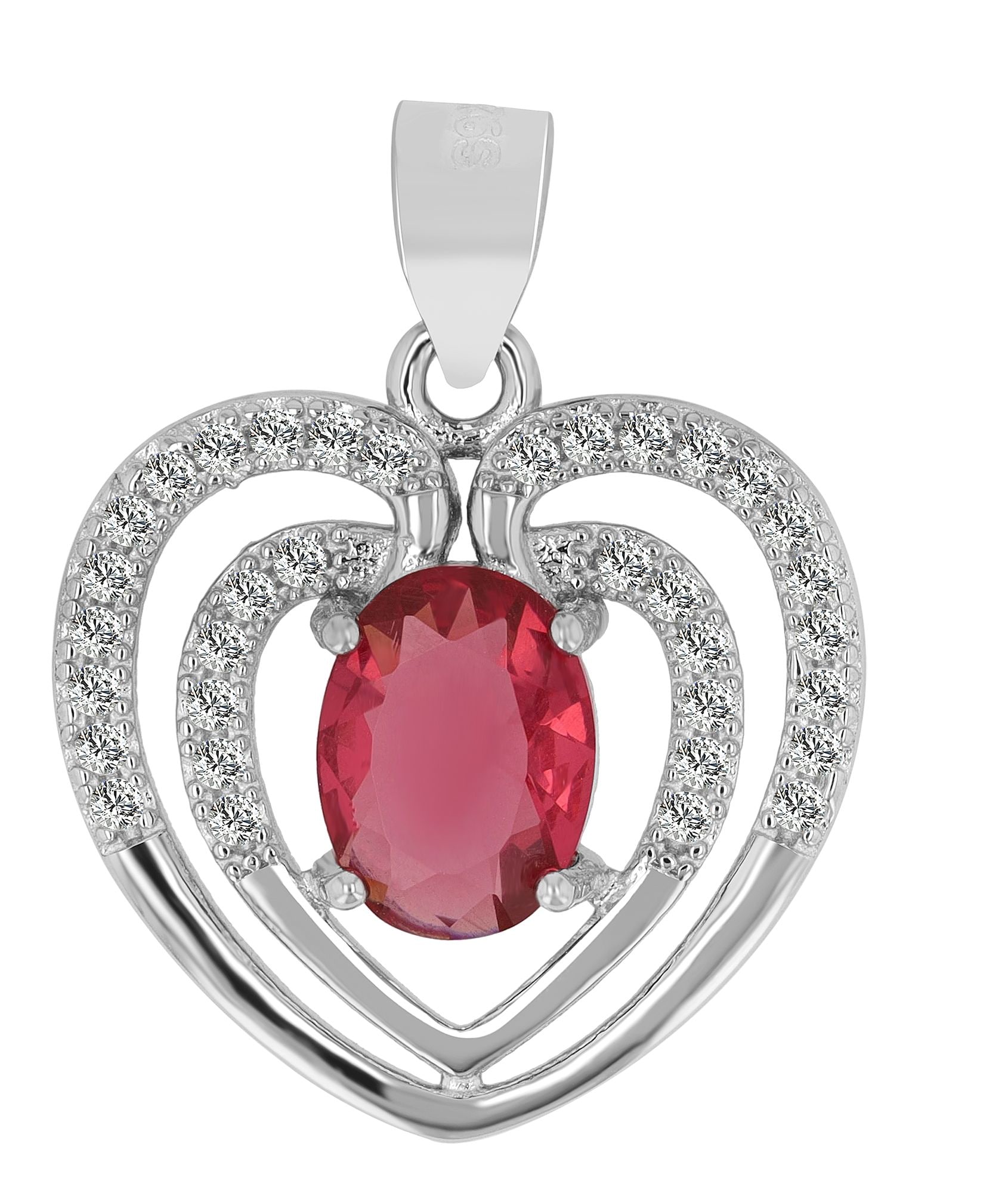 Adelia´s Herzanhänger »Damen Anhänger ¿ Herz Herzanhänger aus 925 Silber mit Zirkonia«