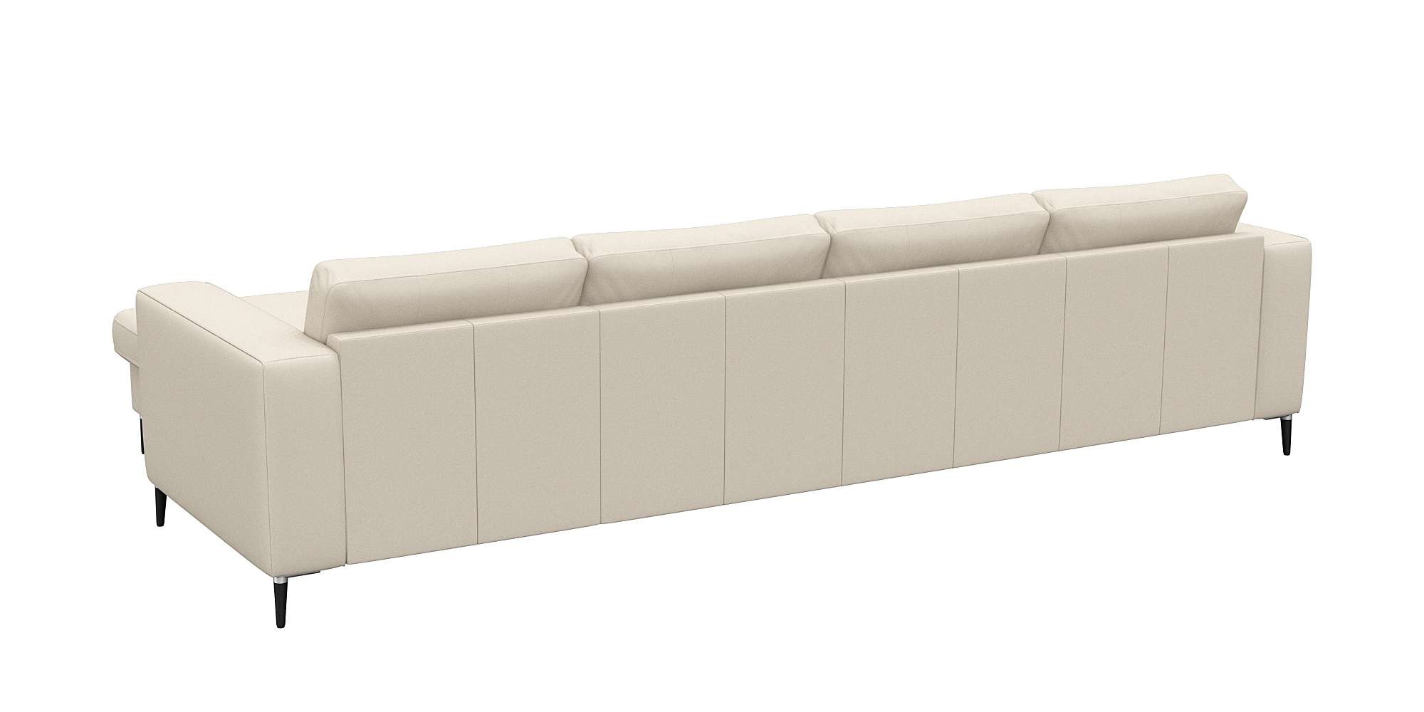 FLEXLUX Ecksofa »Fiore, super Sitzkomfort durch Kaltschaum im Sitz, L-Form«, breite Armlehnen, Füße Alu+schwarz