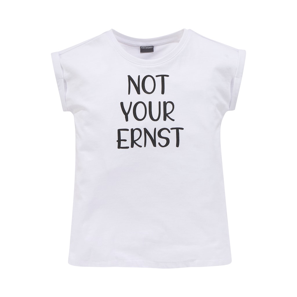 KIDSWORLD T-Shirt »NOT YOUR ERNST«, legere Form mit kleinem Ärmelaufschlag