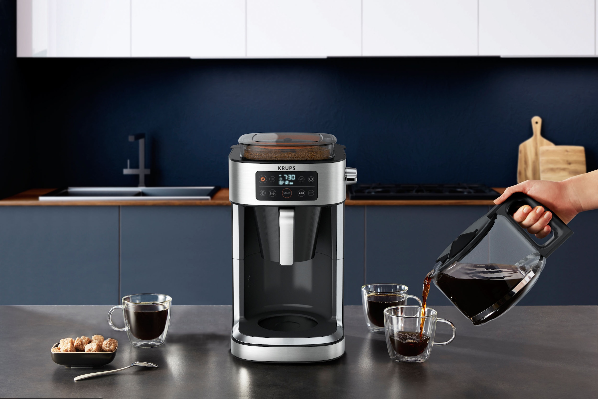Krups Filterkaffeemaschine »KM760D Aroma Partner«, 1,25 l Kaffeekanne, integrierte  Kaffee-Vorratsbox für bis zu 400 g frischen Kaffee jetzt kaufen bei OTTO | Filterkaffeemaschinen