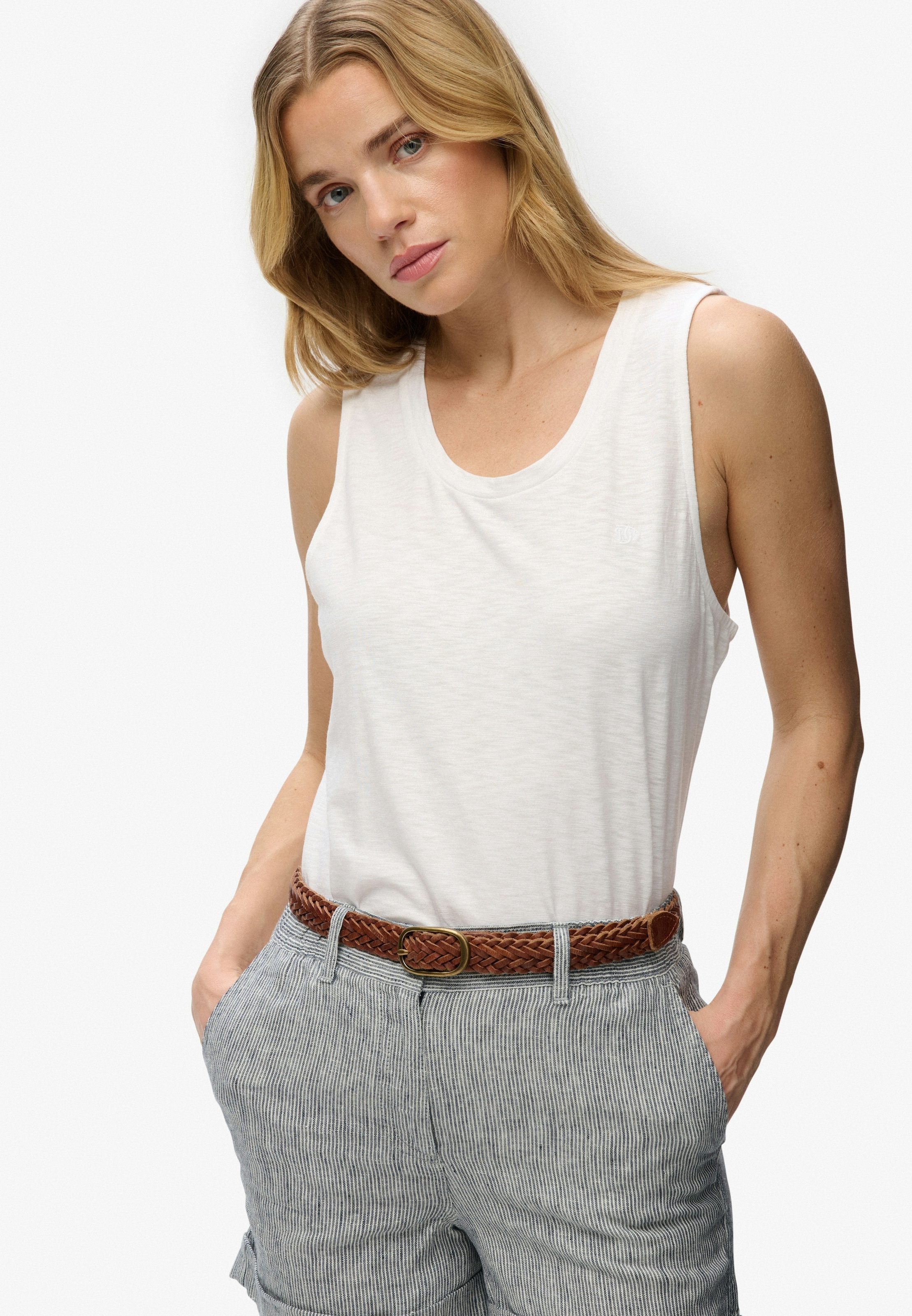 Superdry Tanktop »SCOOP NECK TANK« Baumwollmischung, regular fit